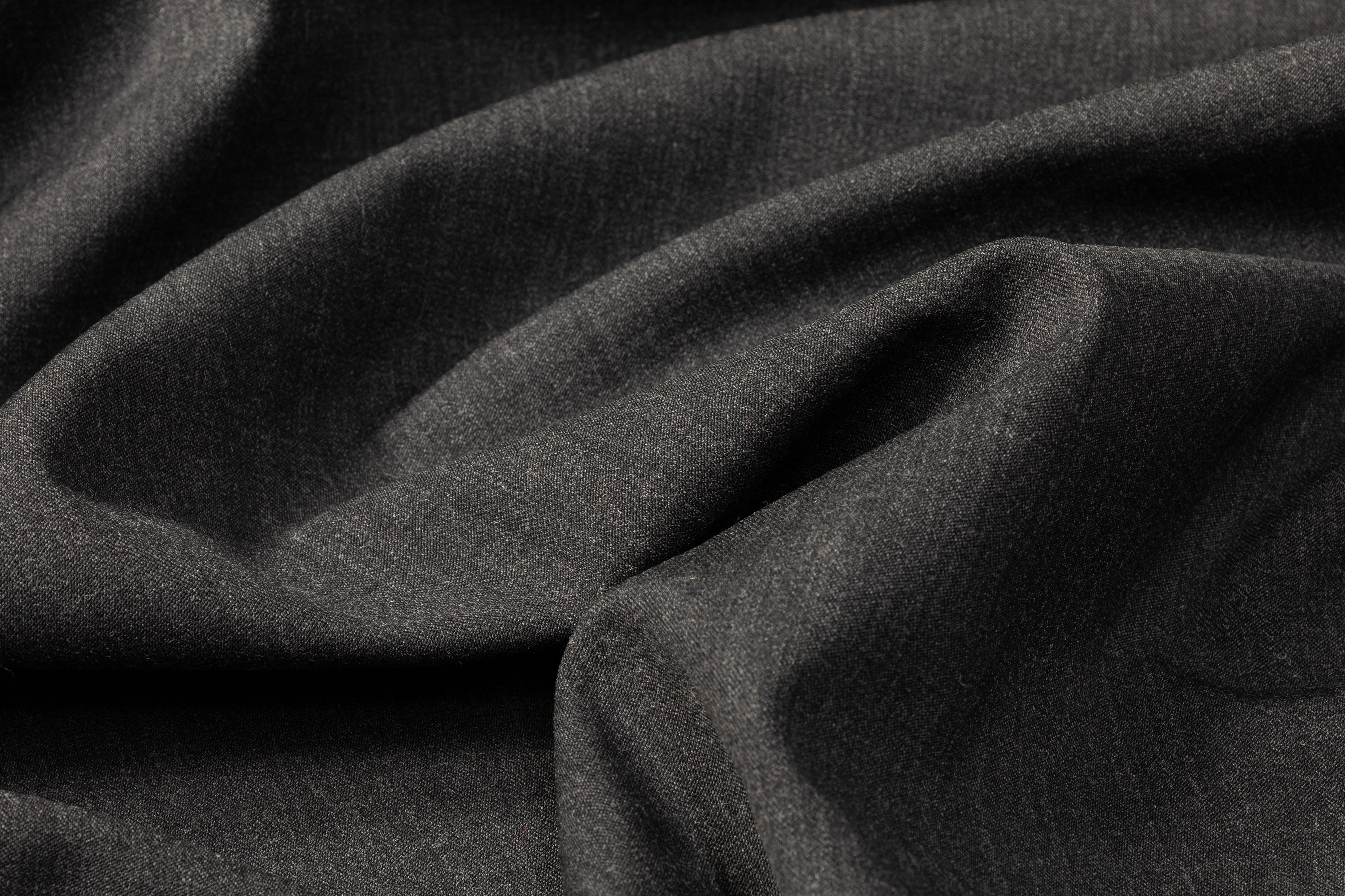 Fused Viscose Poly Wool - Green / Charcoal Gray