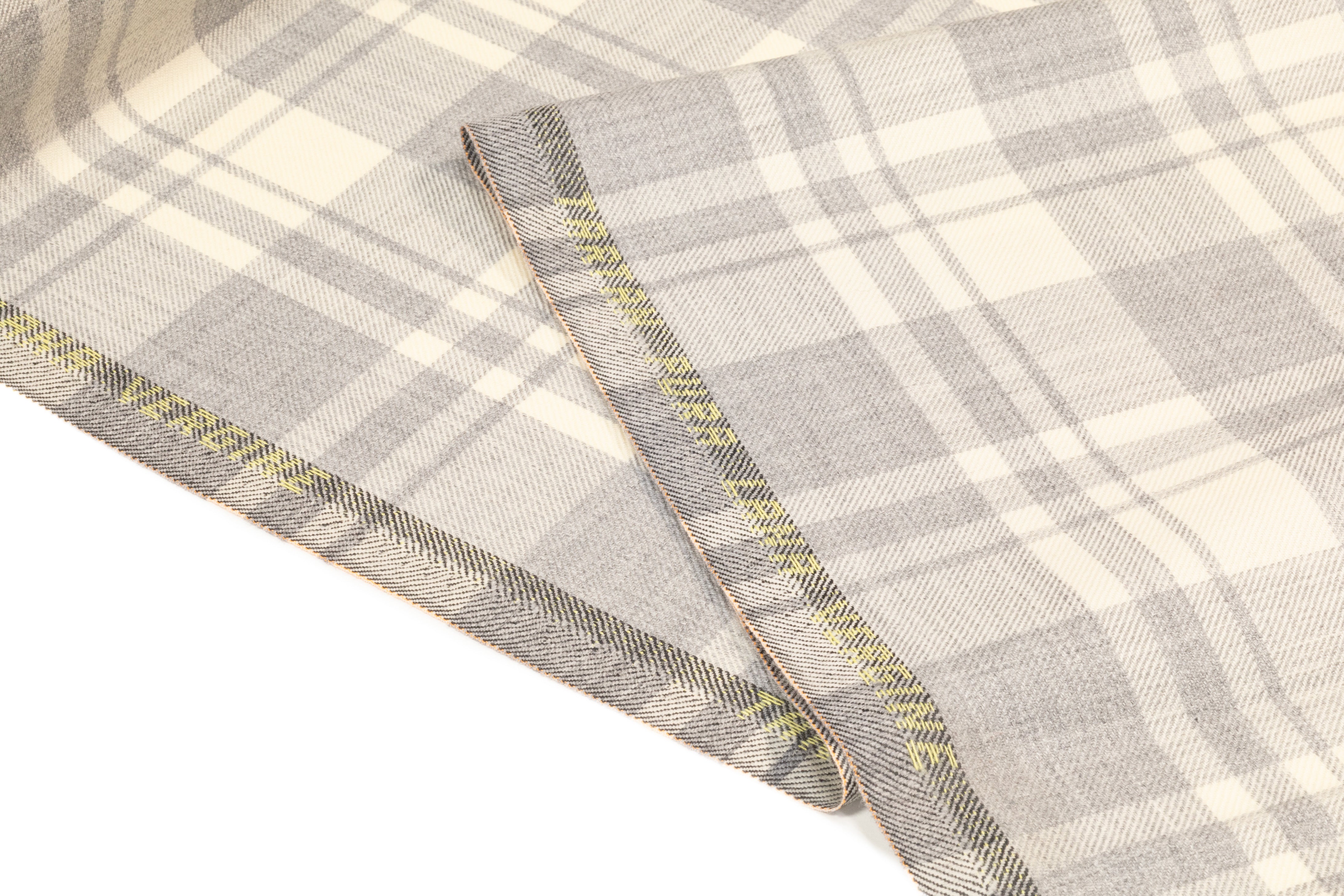 Tartan Italian Wool Suiting - Ivory / Gray