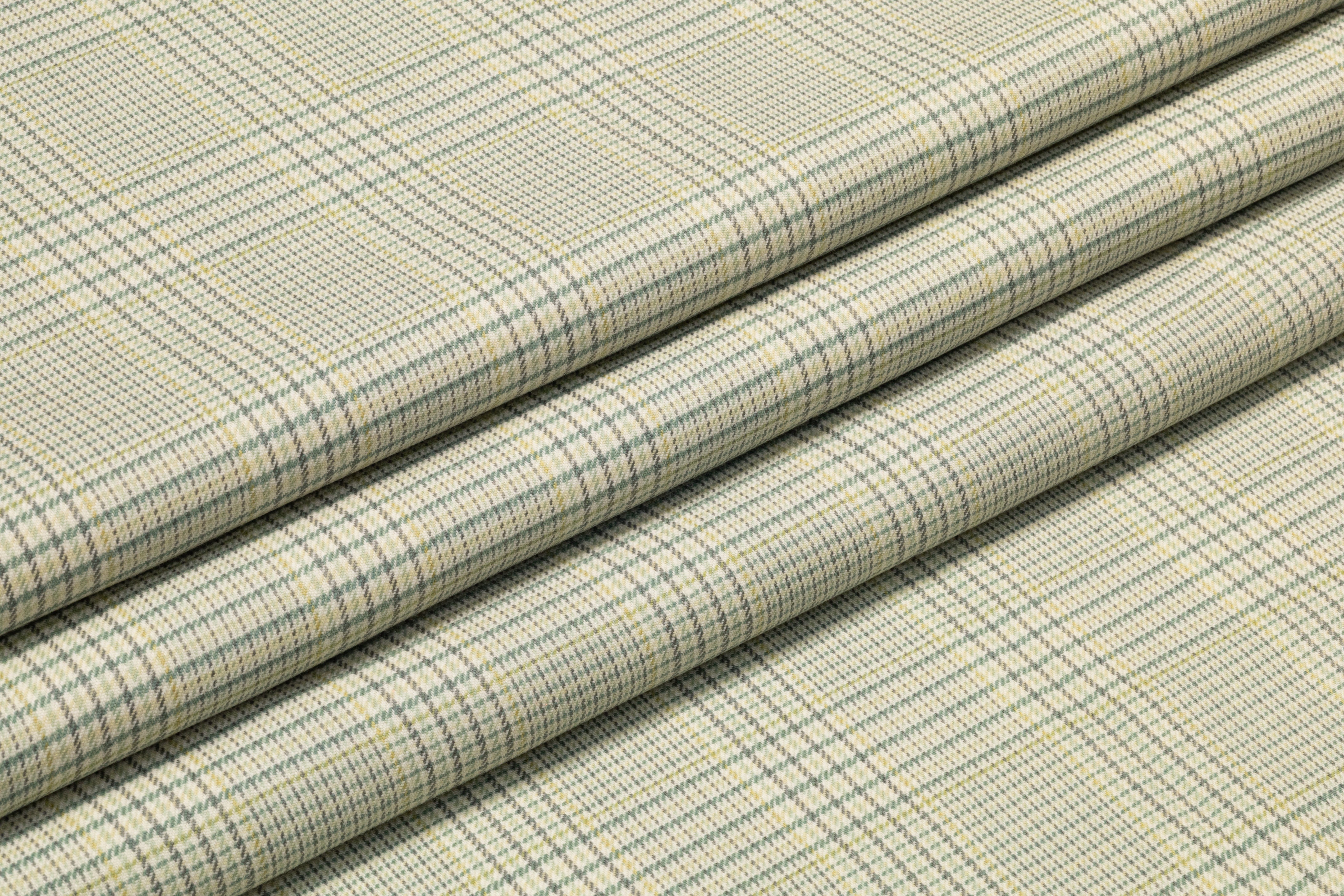 Checked English Wool Suiting - Light Green