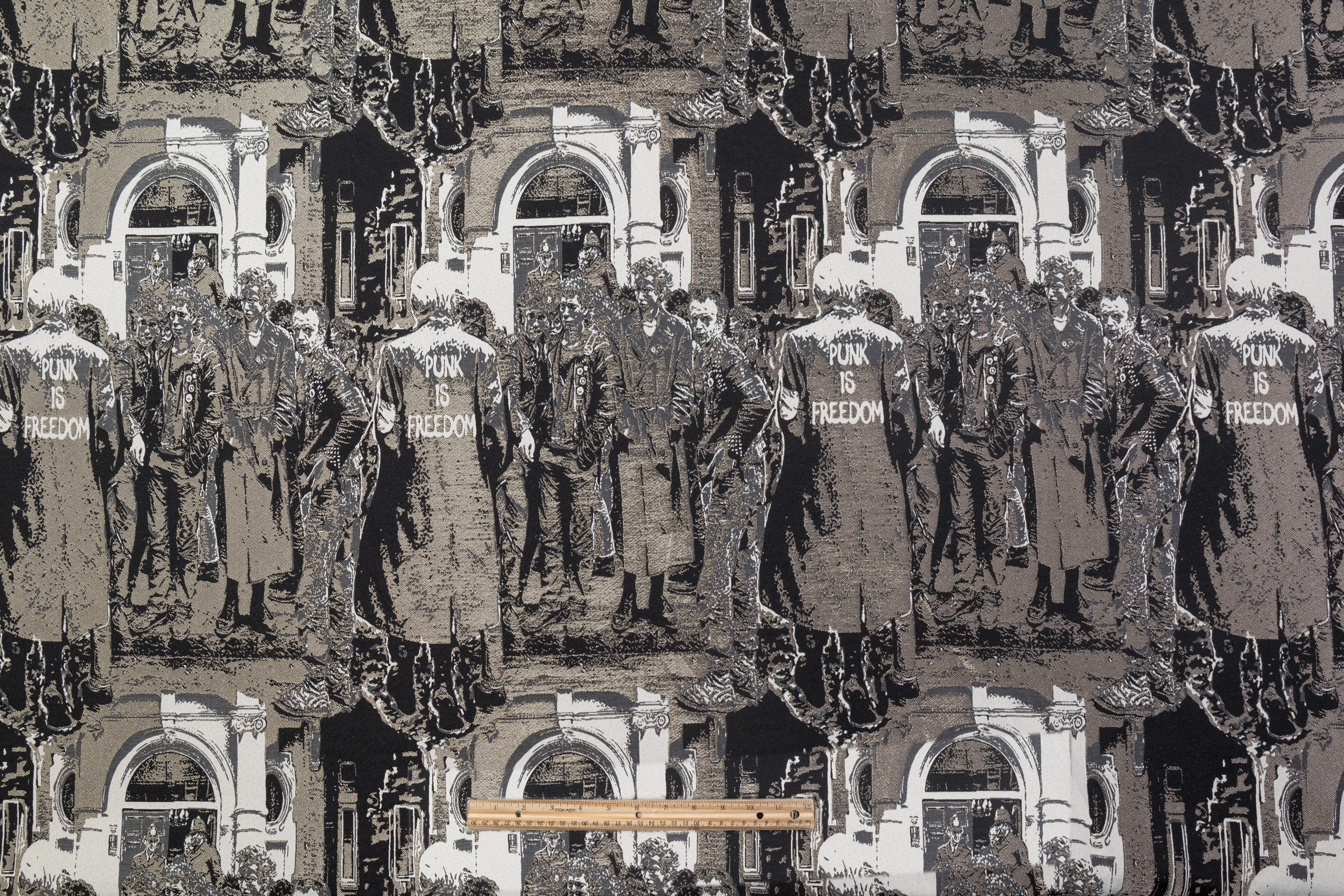 Punk is Freedom - Italian Brocade Panel - Black / Taupe