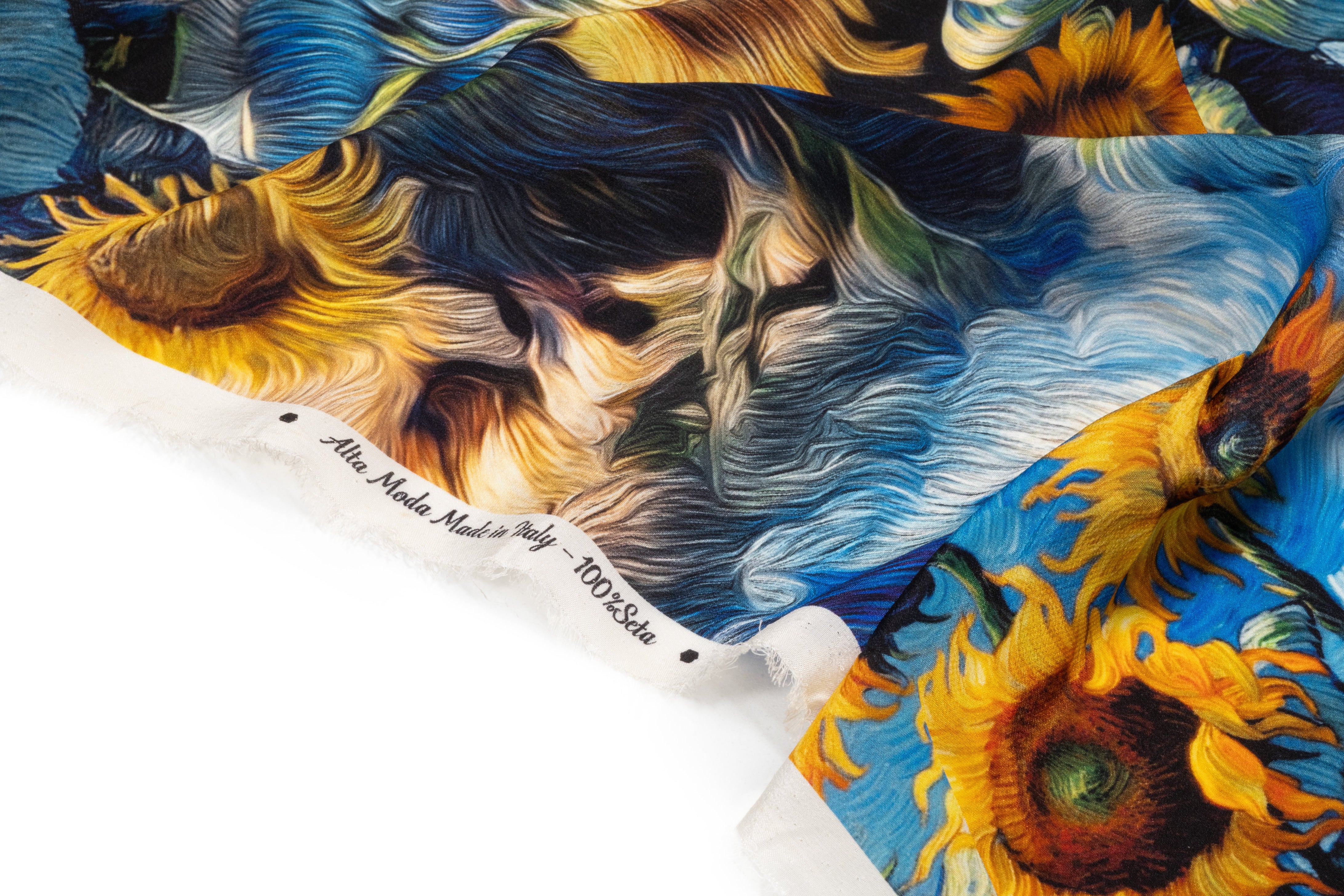 Sunflower Italian Silk Crepe de Chine - Blue