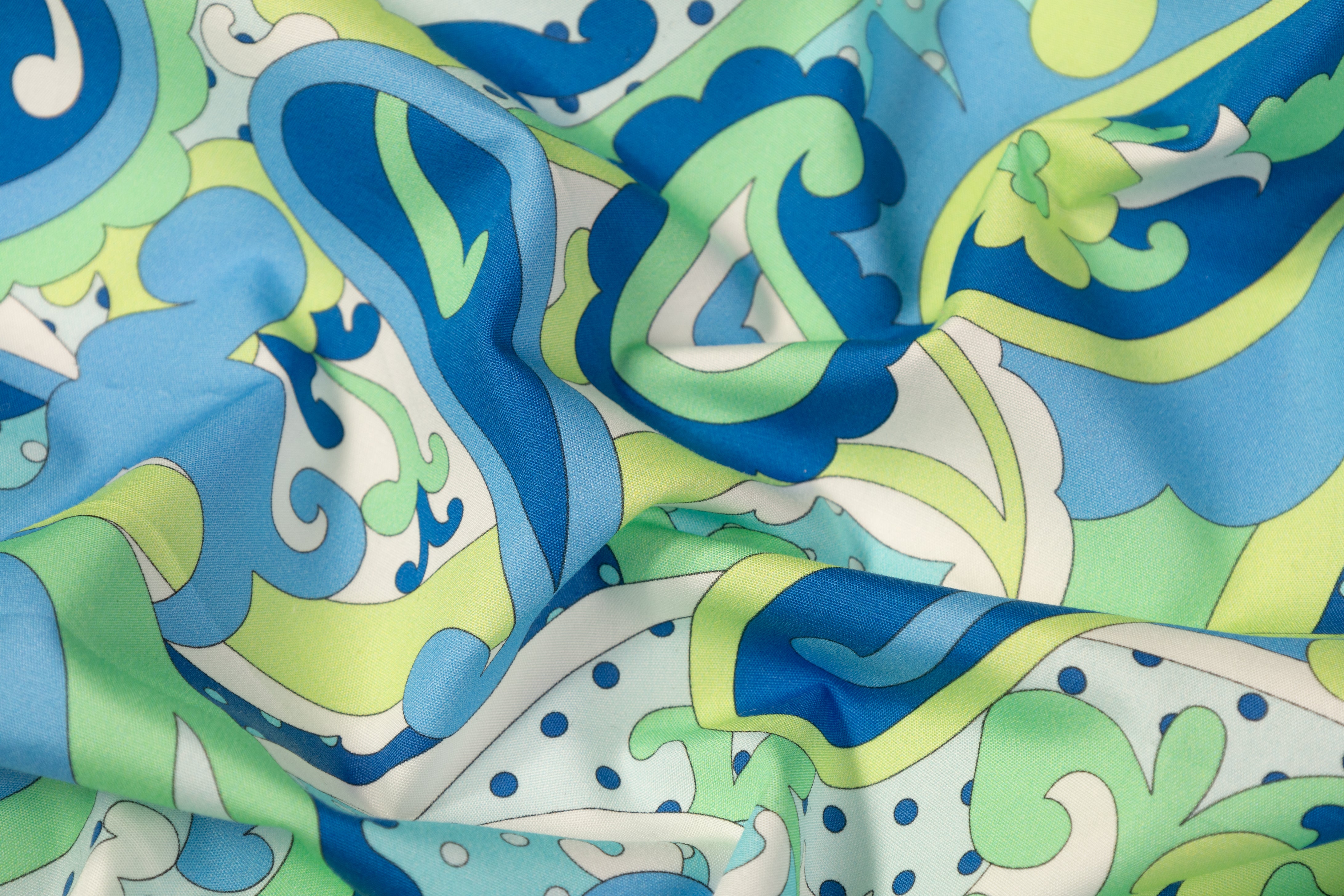 Paisley Printed Italian Cotton - Blue / Green