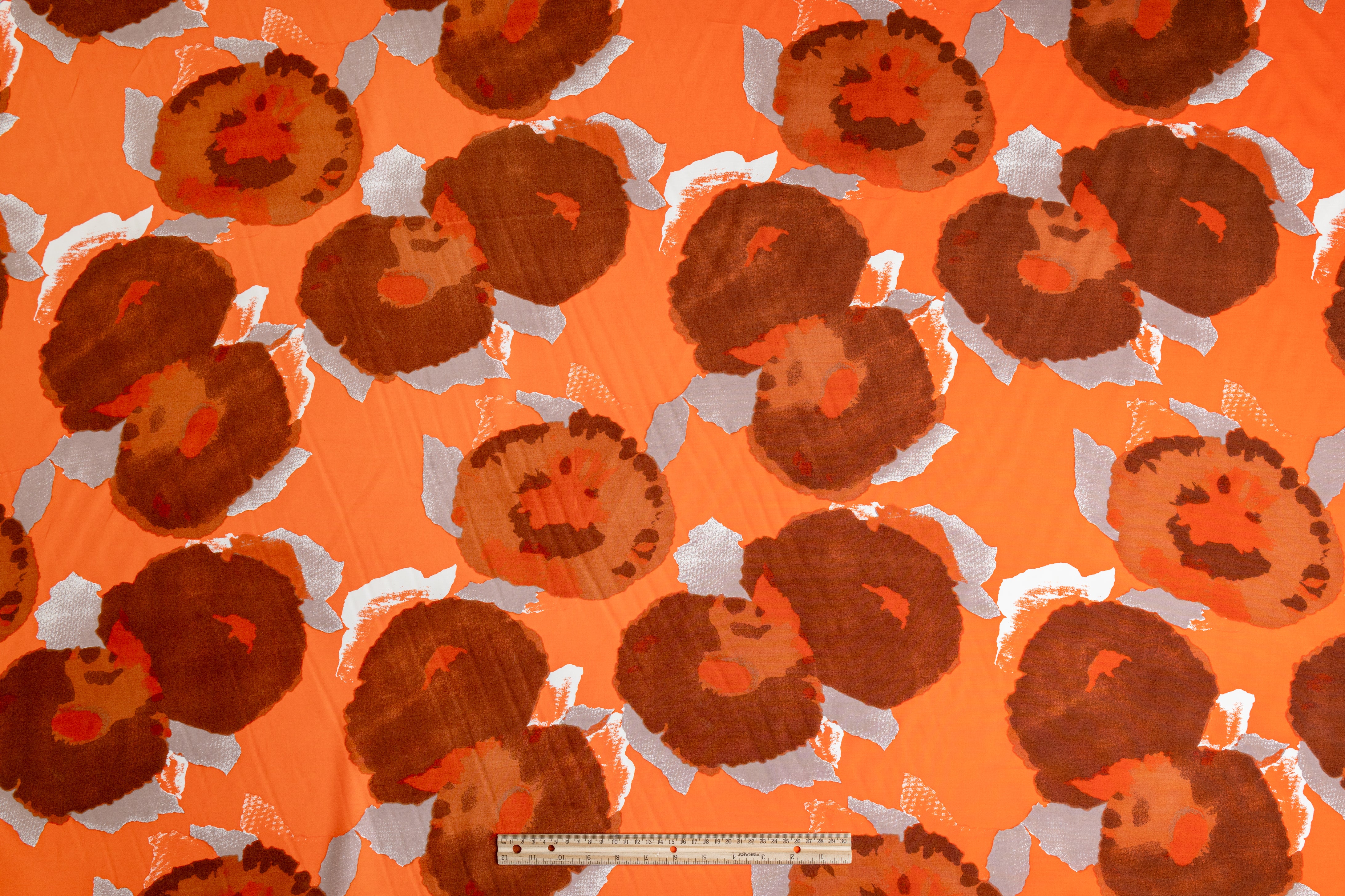 Abstract Printed Italian Viscose - Orange