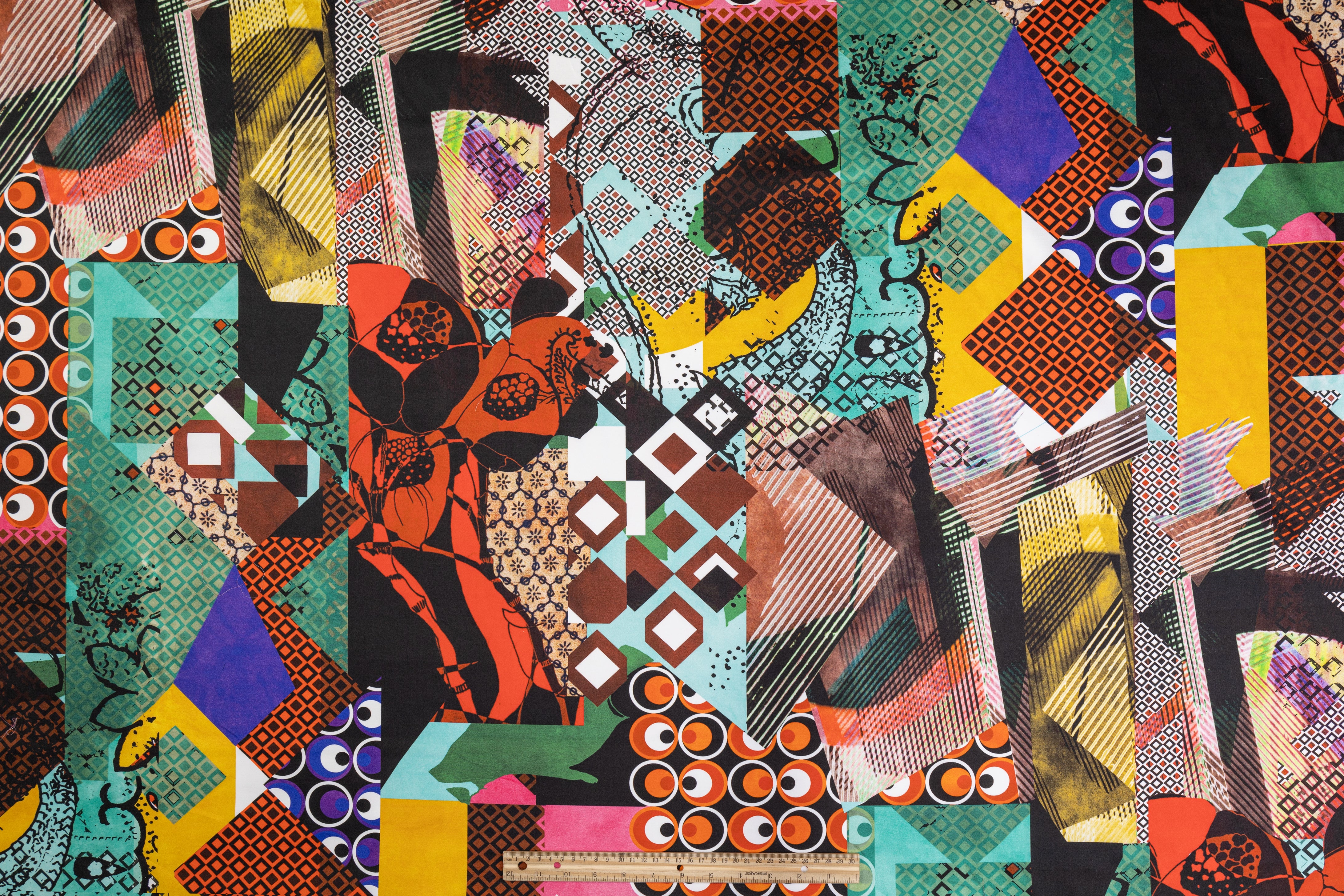 Contemporary Design Italian Cotton Sateen - Multicolor