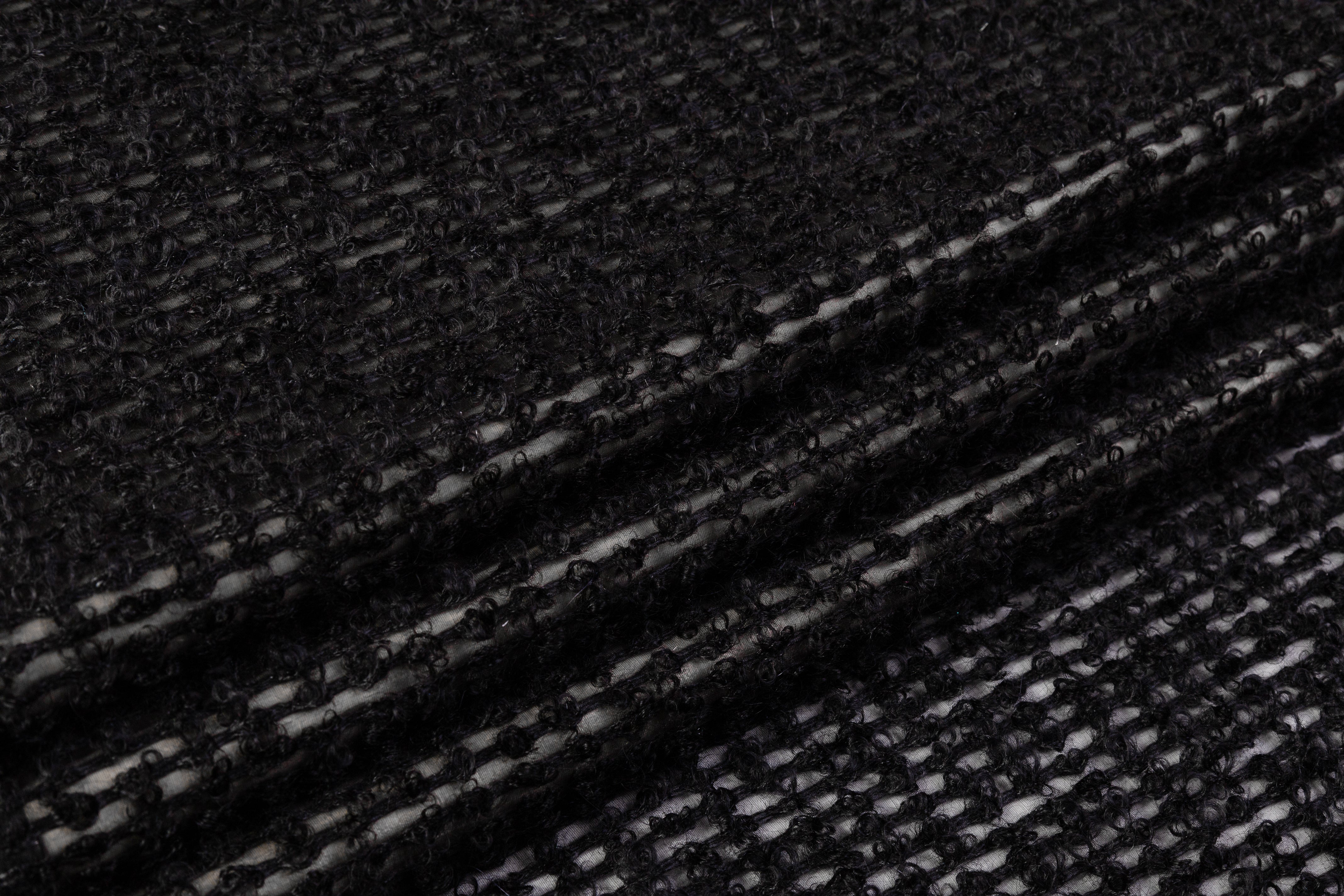 Italian Silk and Wool Organza Bouclé - Black
