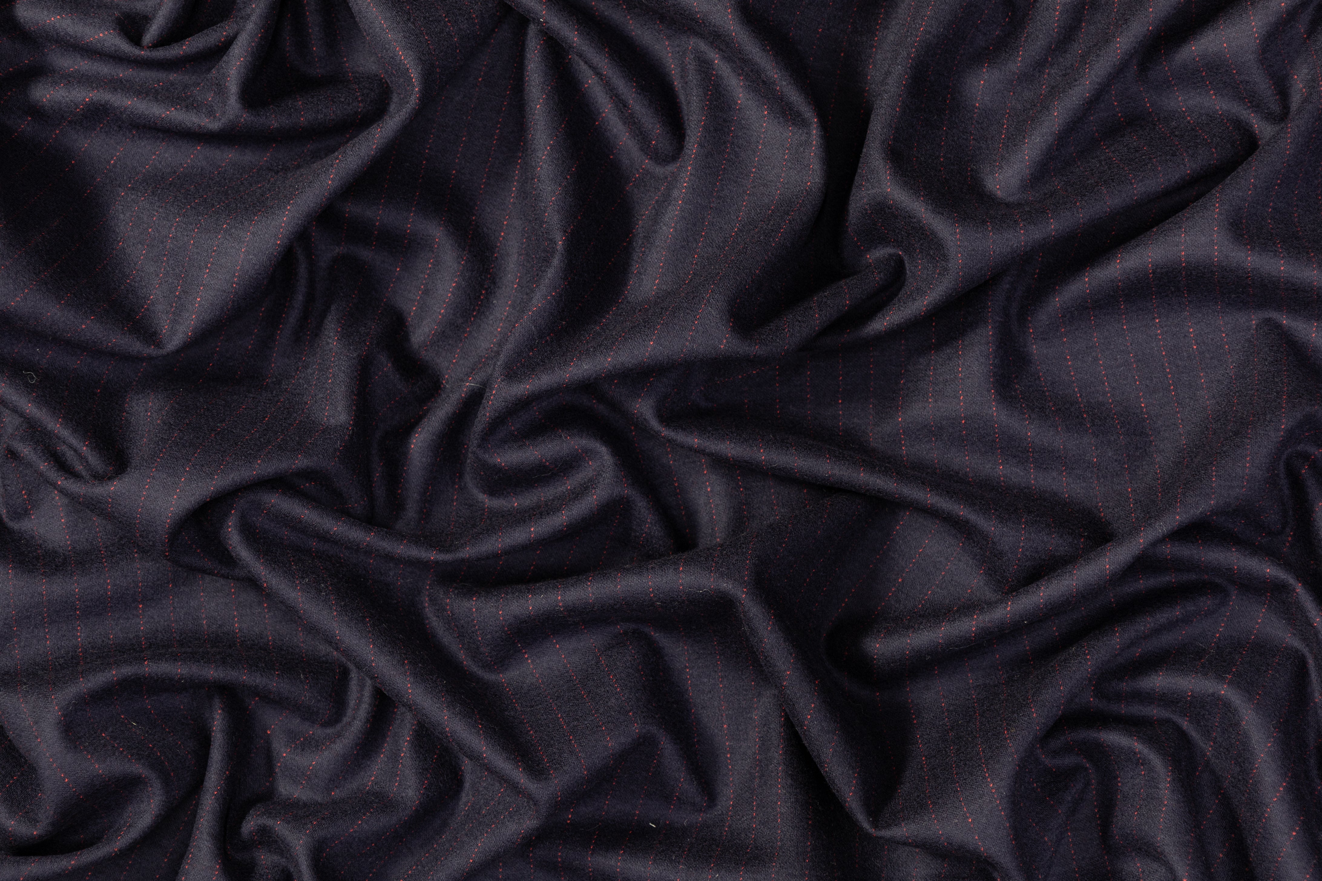 Double-Faced Italian Wool Jersey - Navy / Burgundy