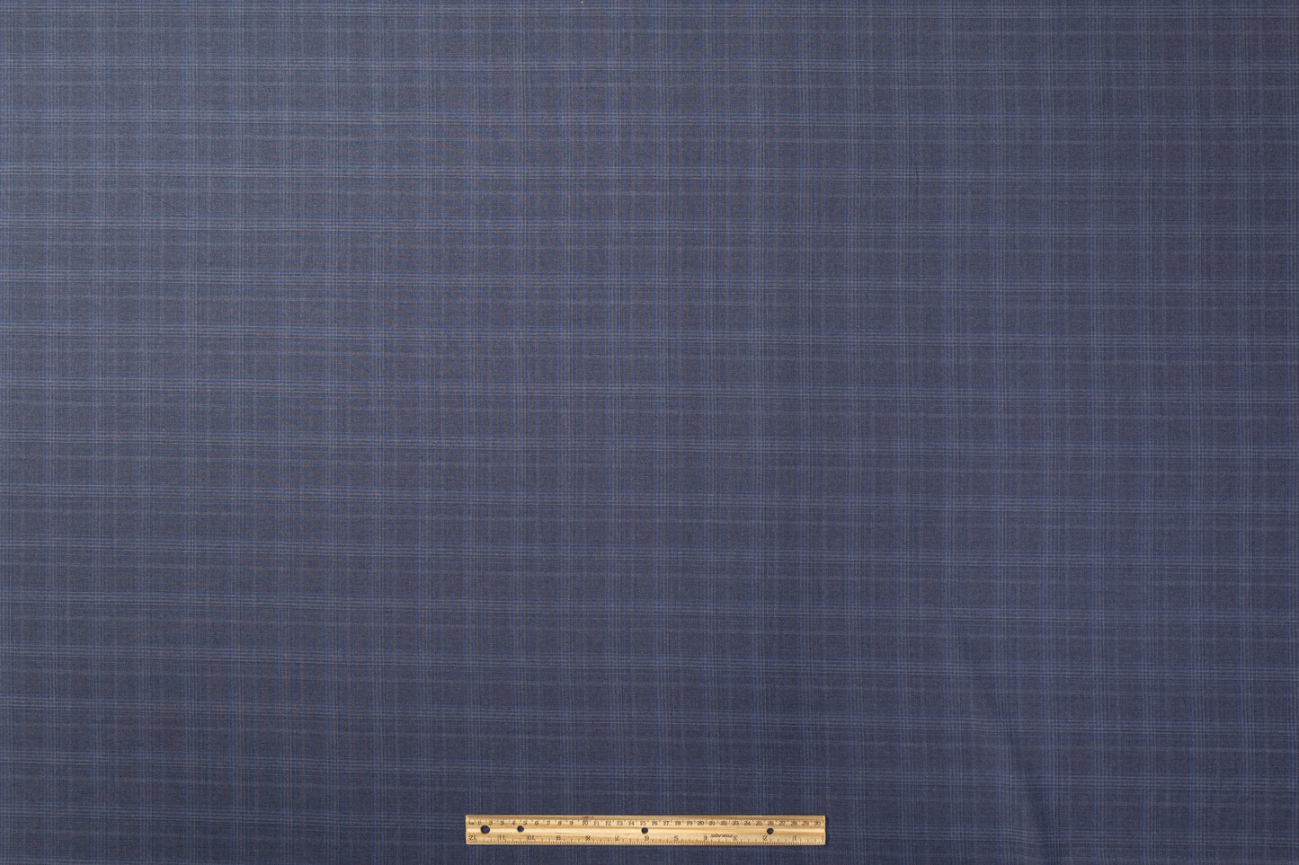 Plaid Italian Wool Suiting - Navy