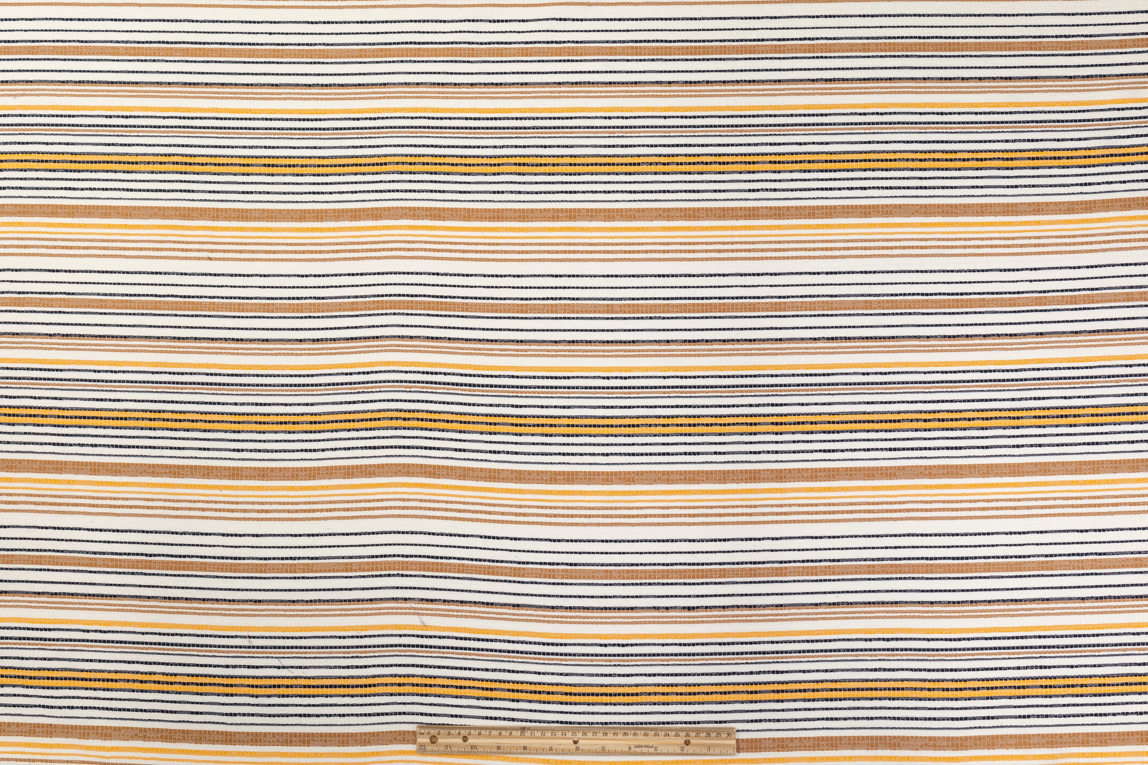 Striped Italian Brocade - Brown / White / Yellow