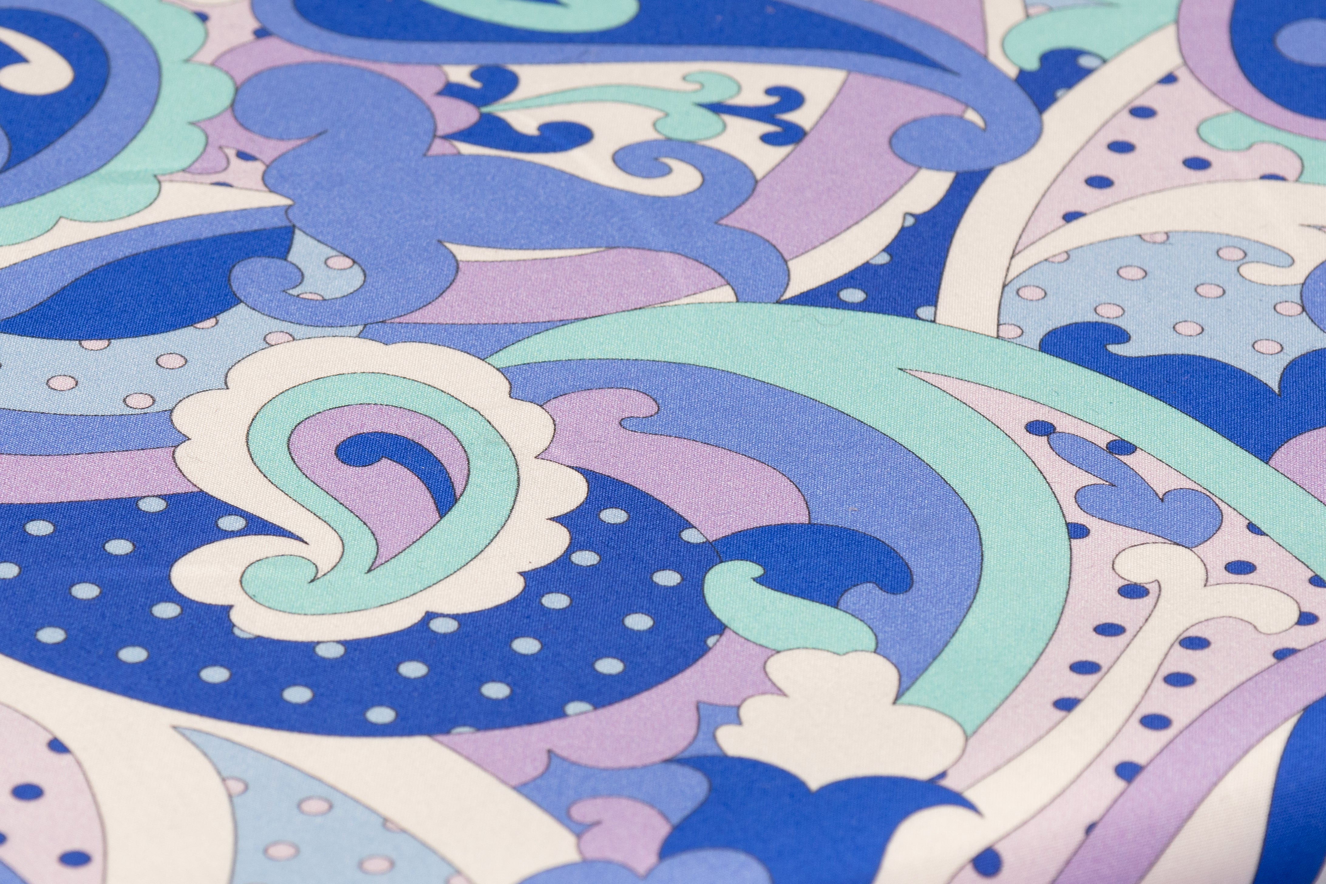 Paisley Printed Italian Cotton - Blue / Lavender