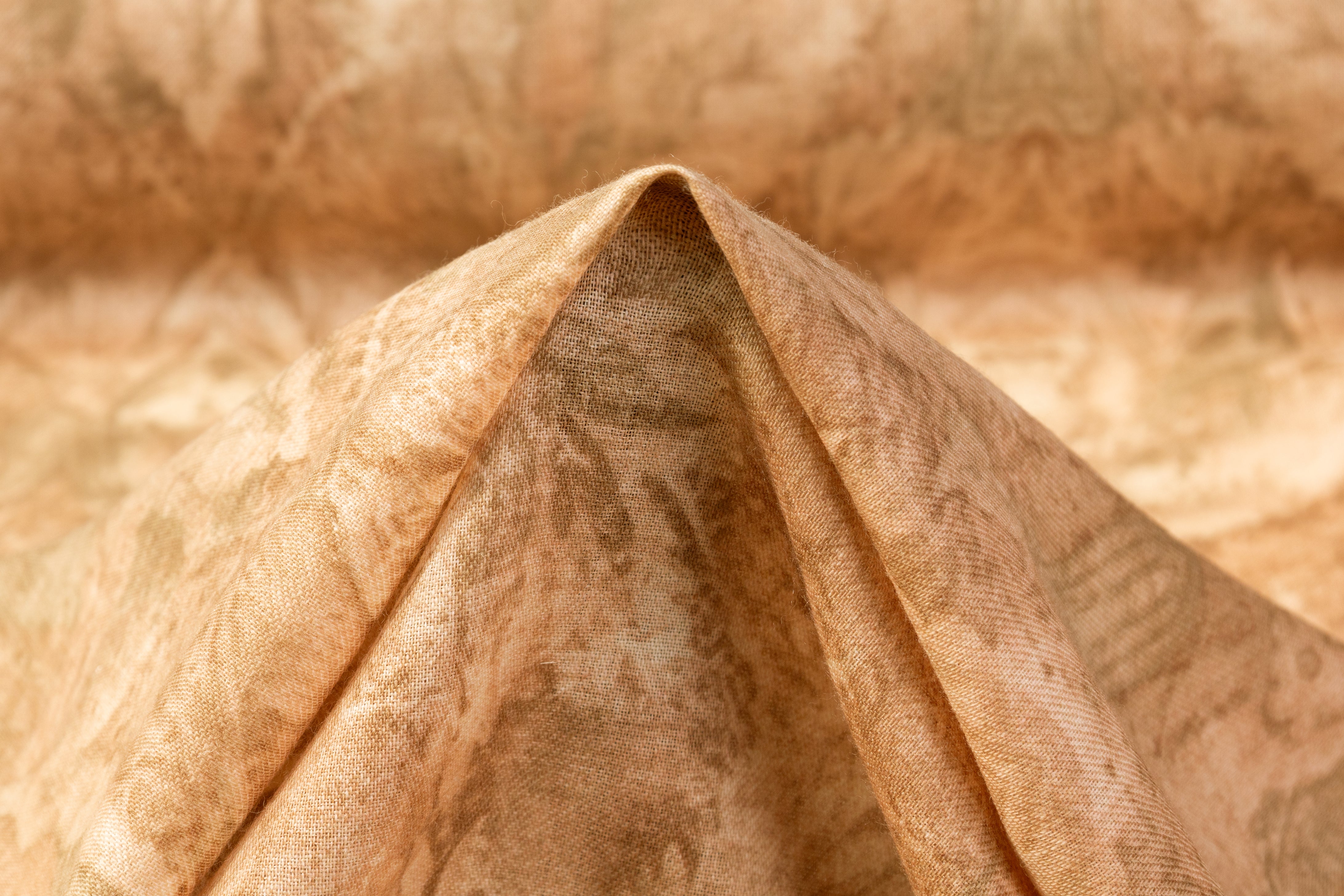 Printed Italian Wool Challis - Beige