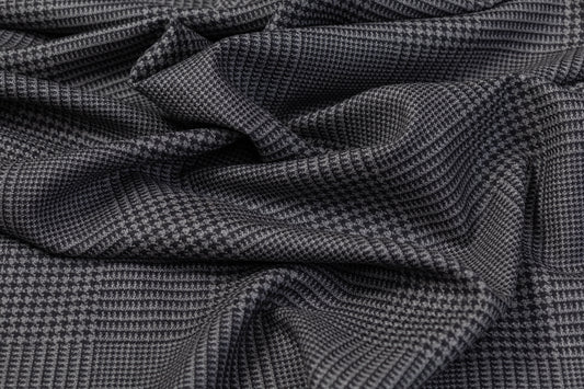 Glen Check Italian Wool Suiting - Charcoal Gray