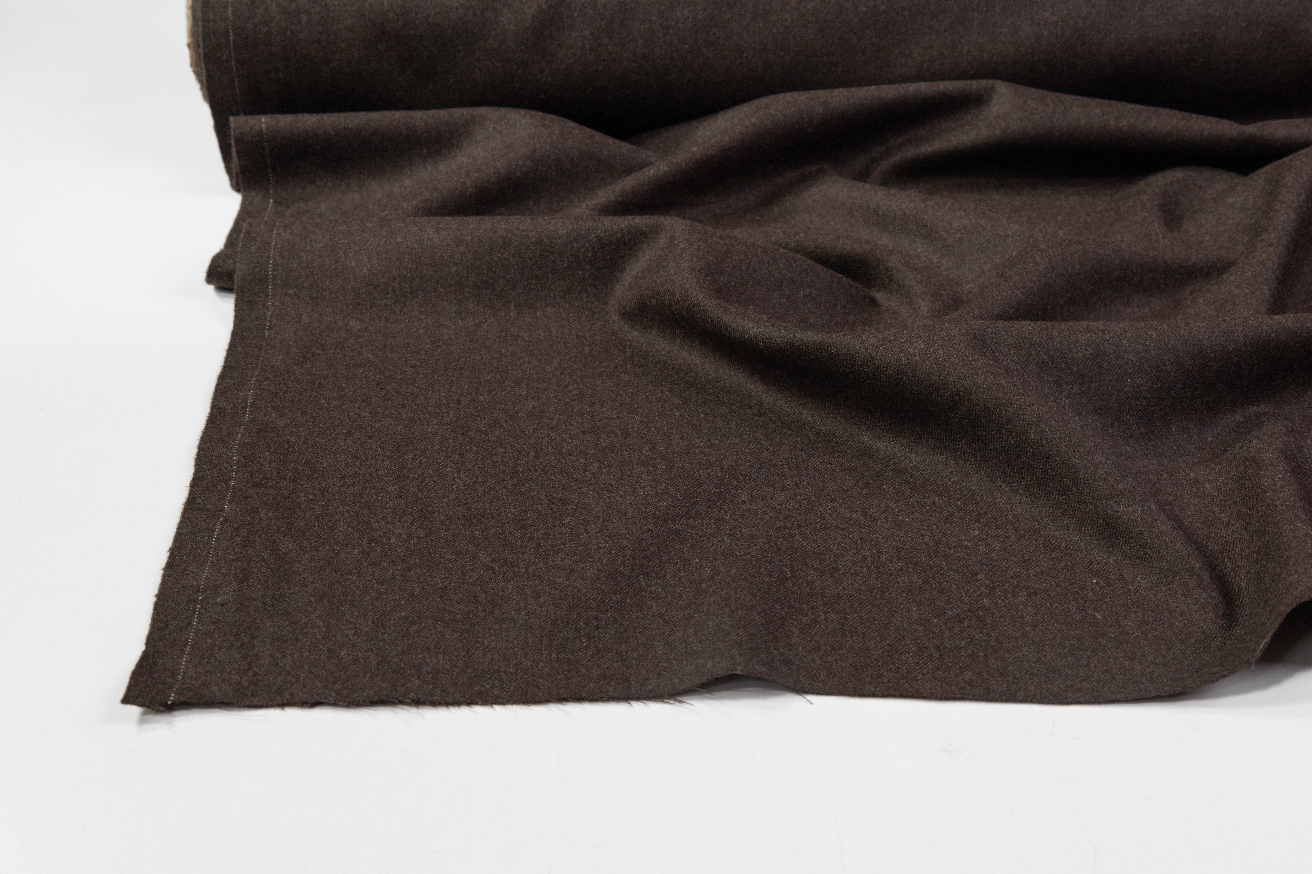 Italian Wool Flannel Suiting - Brown