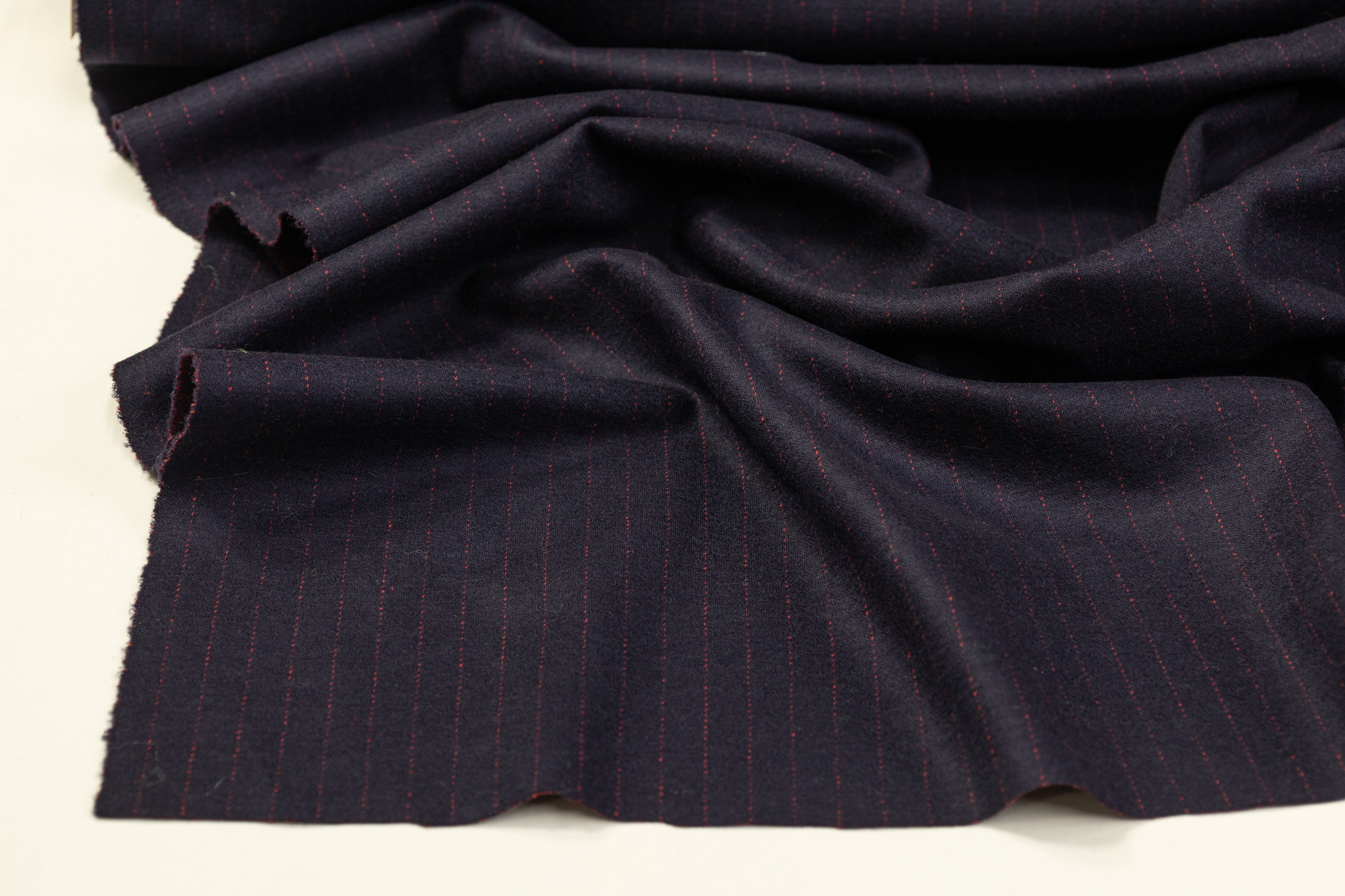 Double-Faced Italian Wool Jersey - Navy / Burgundy
