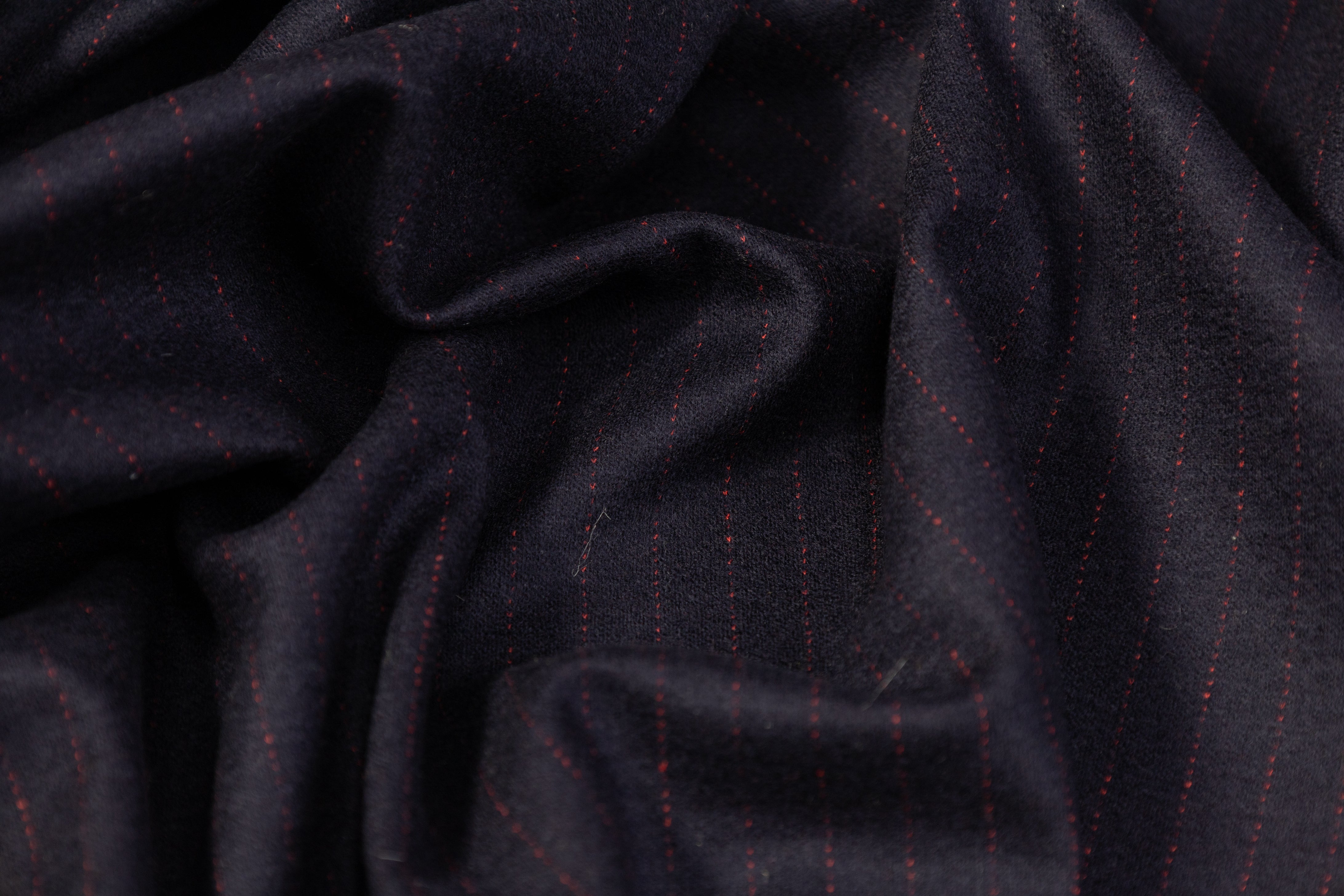 Double-Faced Italian Wool Jersey - Navy / Burgundy