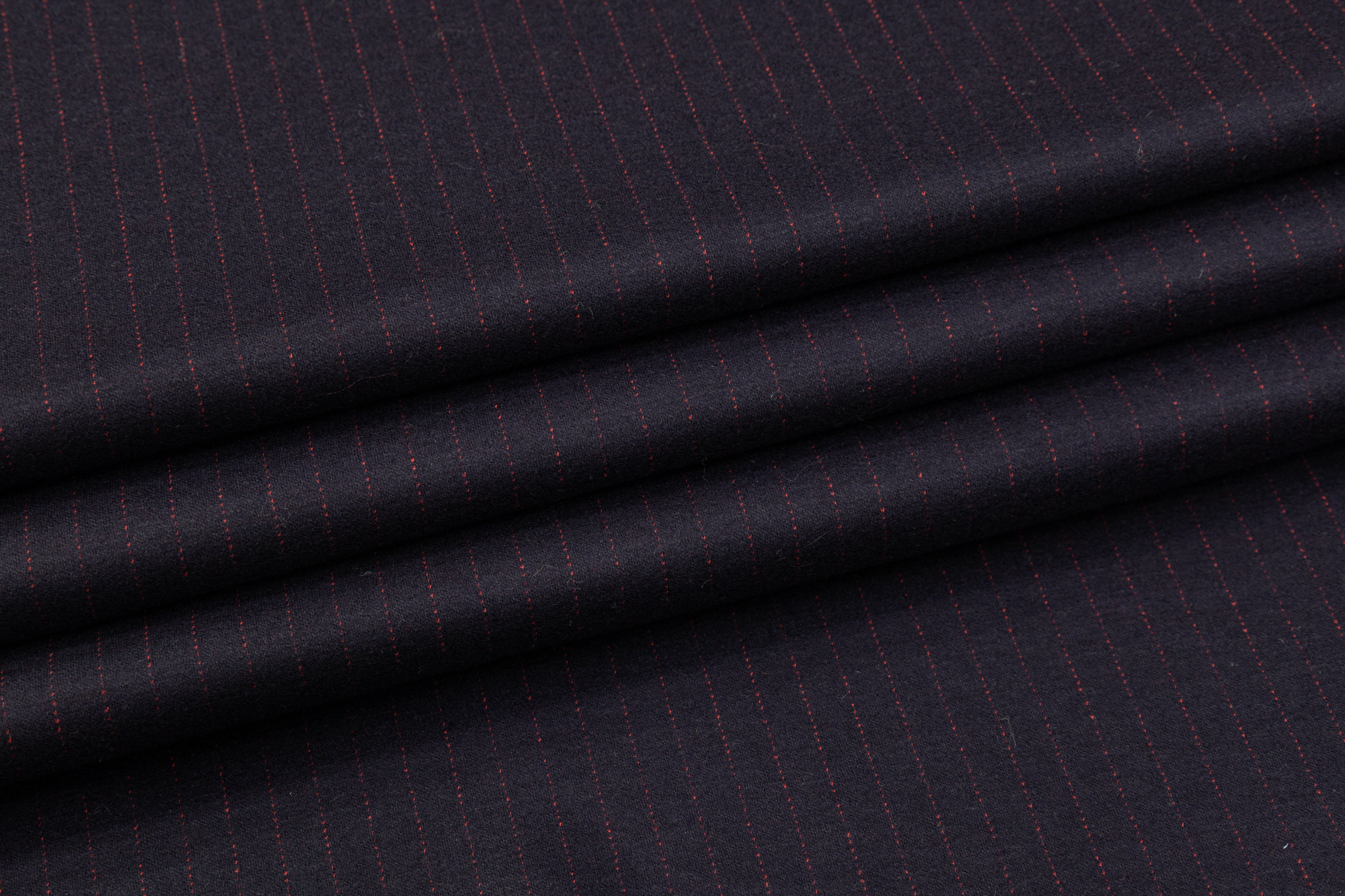 Double-Faced Italian Wool Jersey - Navy / Burgundy