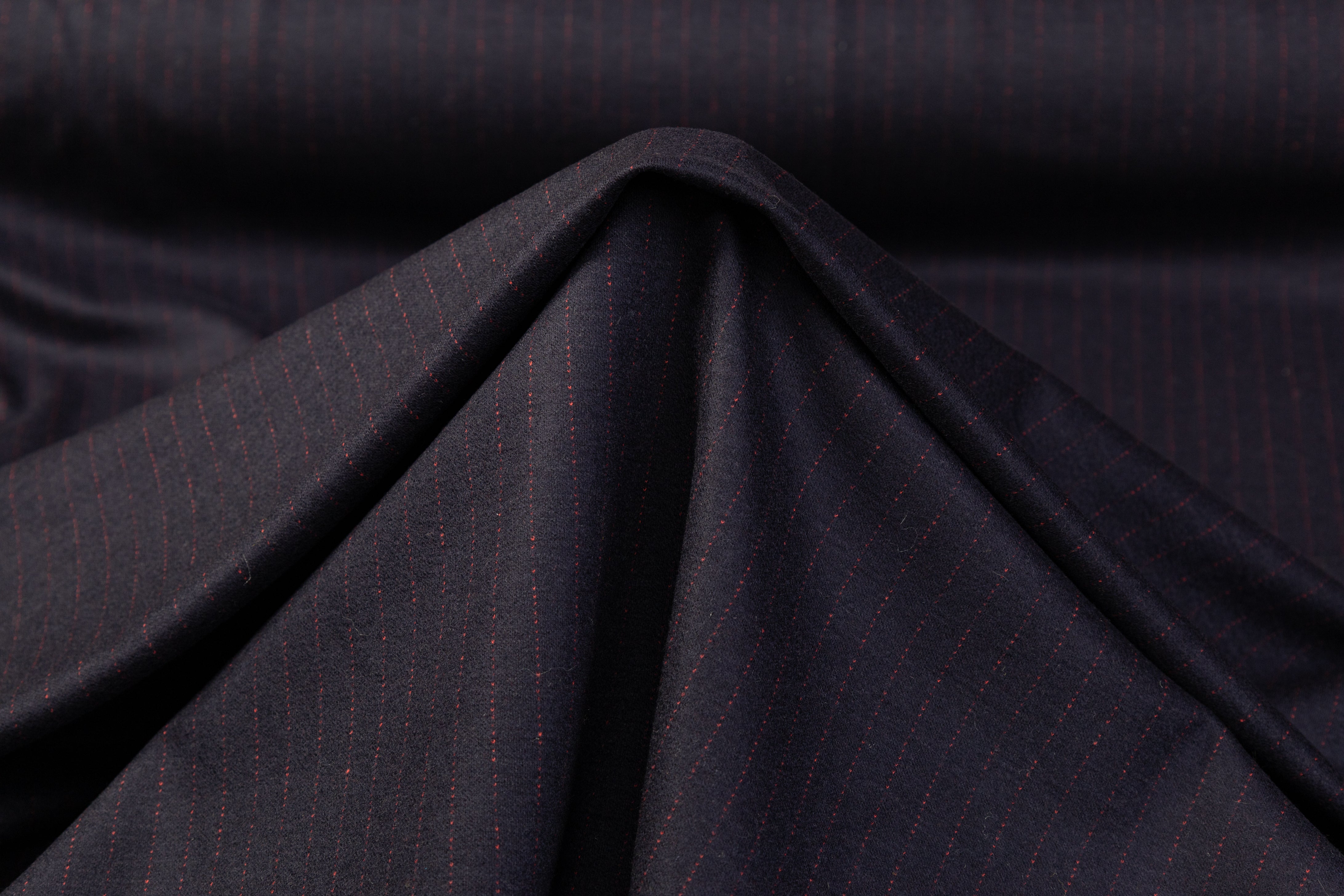 Double-Faced Italian Wool Jersey - Navy / Burgundy
