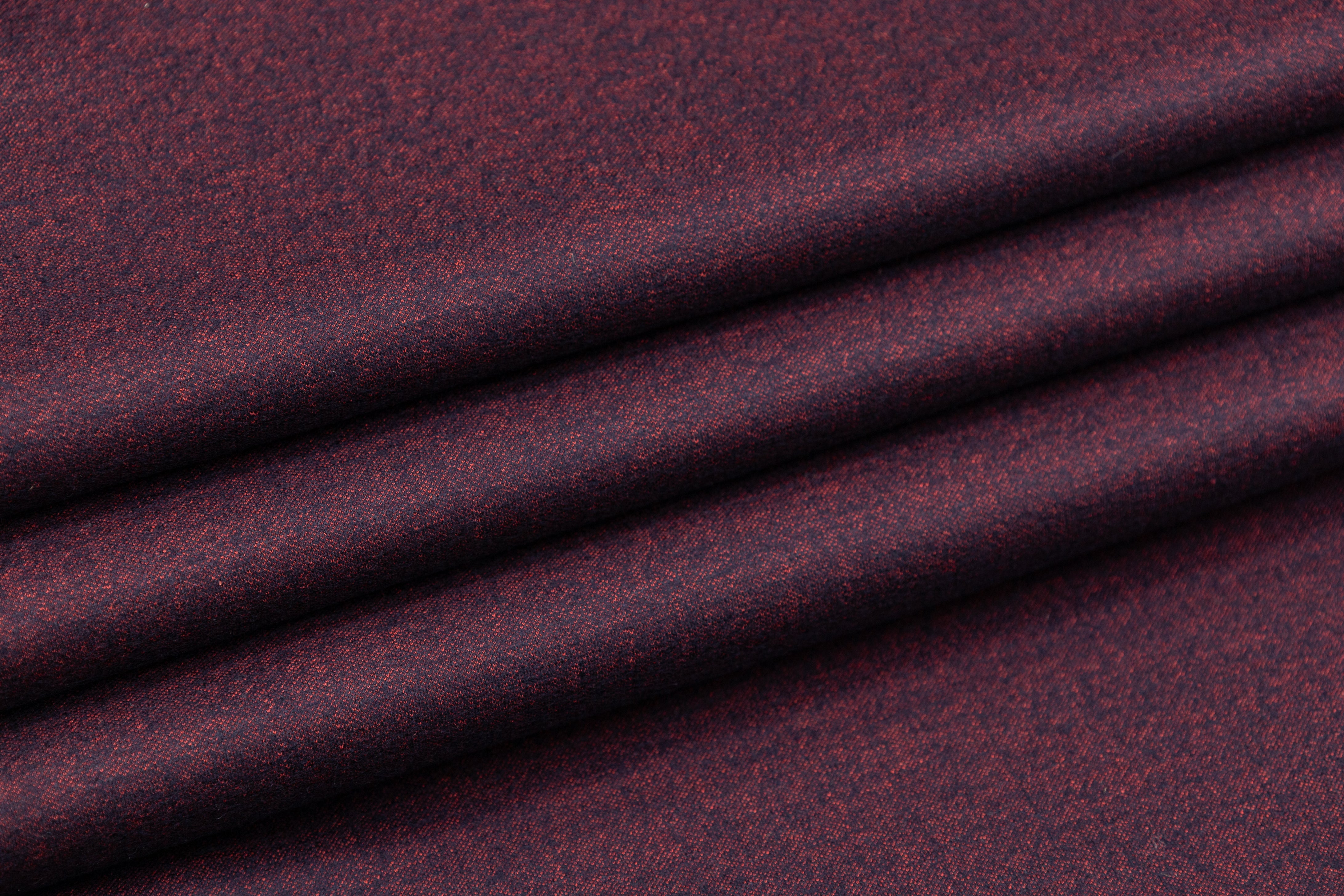 Double-Faced Italian Wool Jersey - Navy / Burgundy
