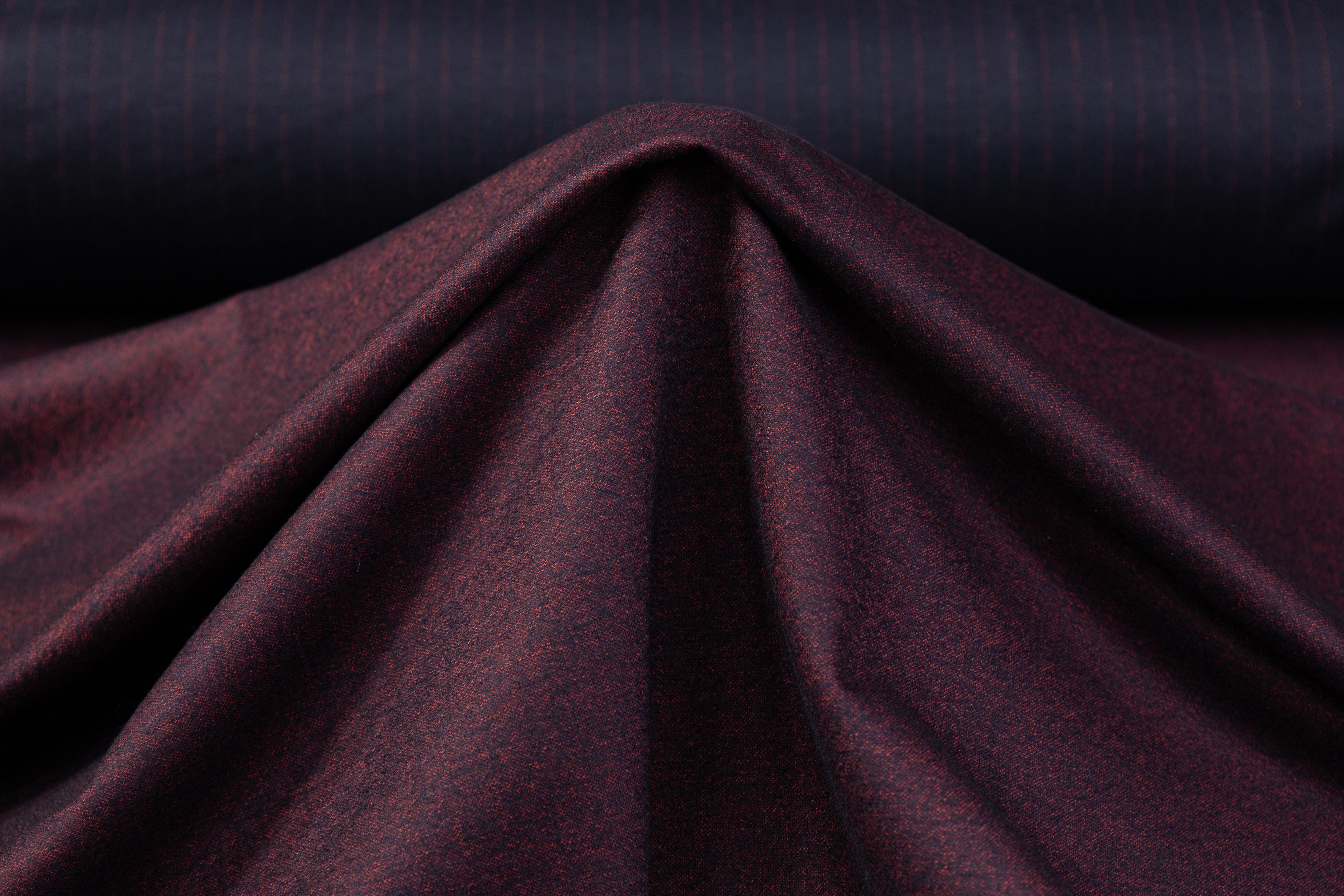 Double-Faced Italian Wool Jersey - Navy / Burgundy