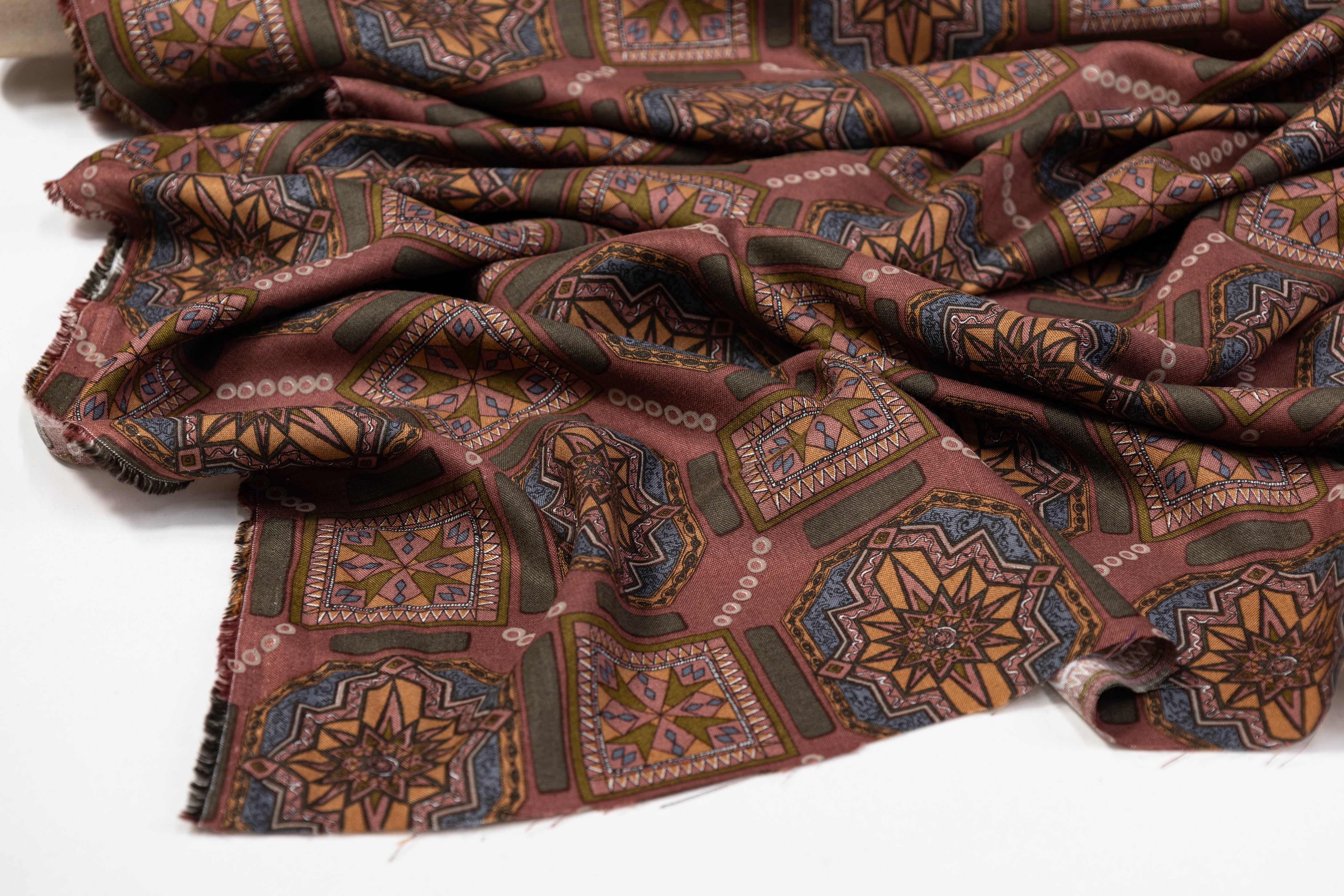 Printed Italian Viscose Challis - Multicolor