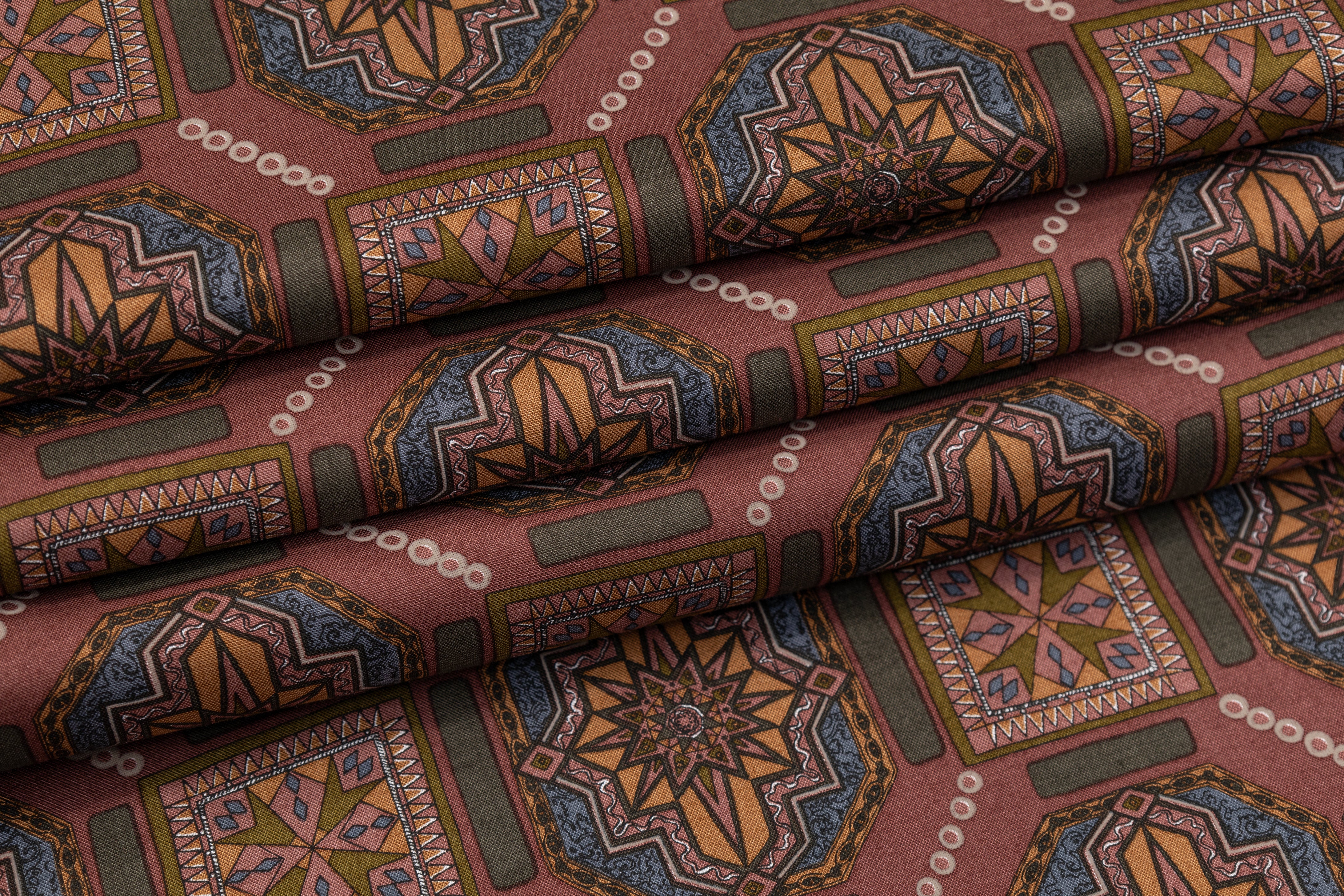 Printed Italian Viscose Challis - Multicolor