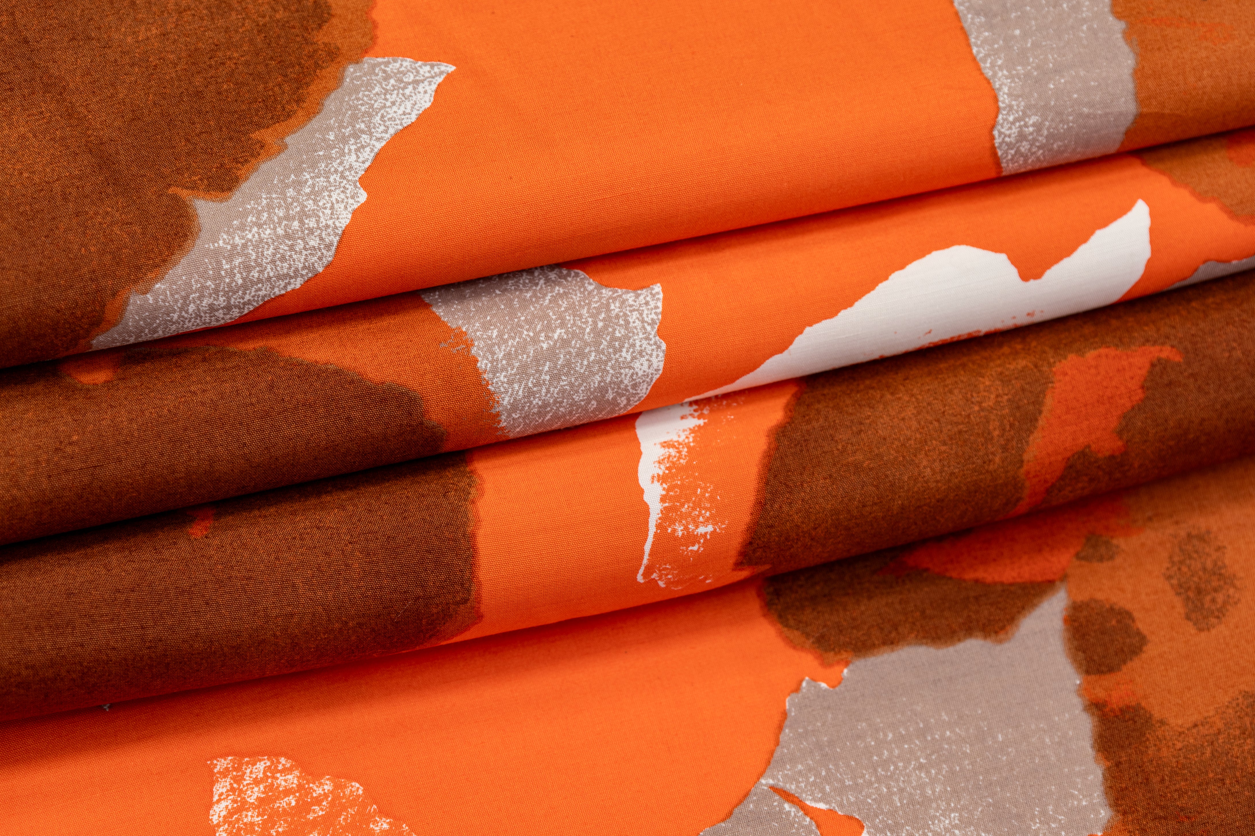 Abstract Printed Italian Viscose - Orange