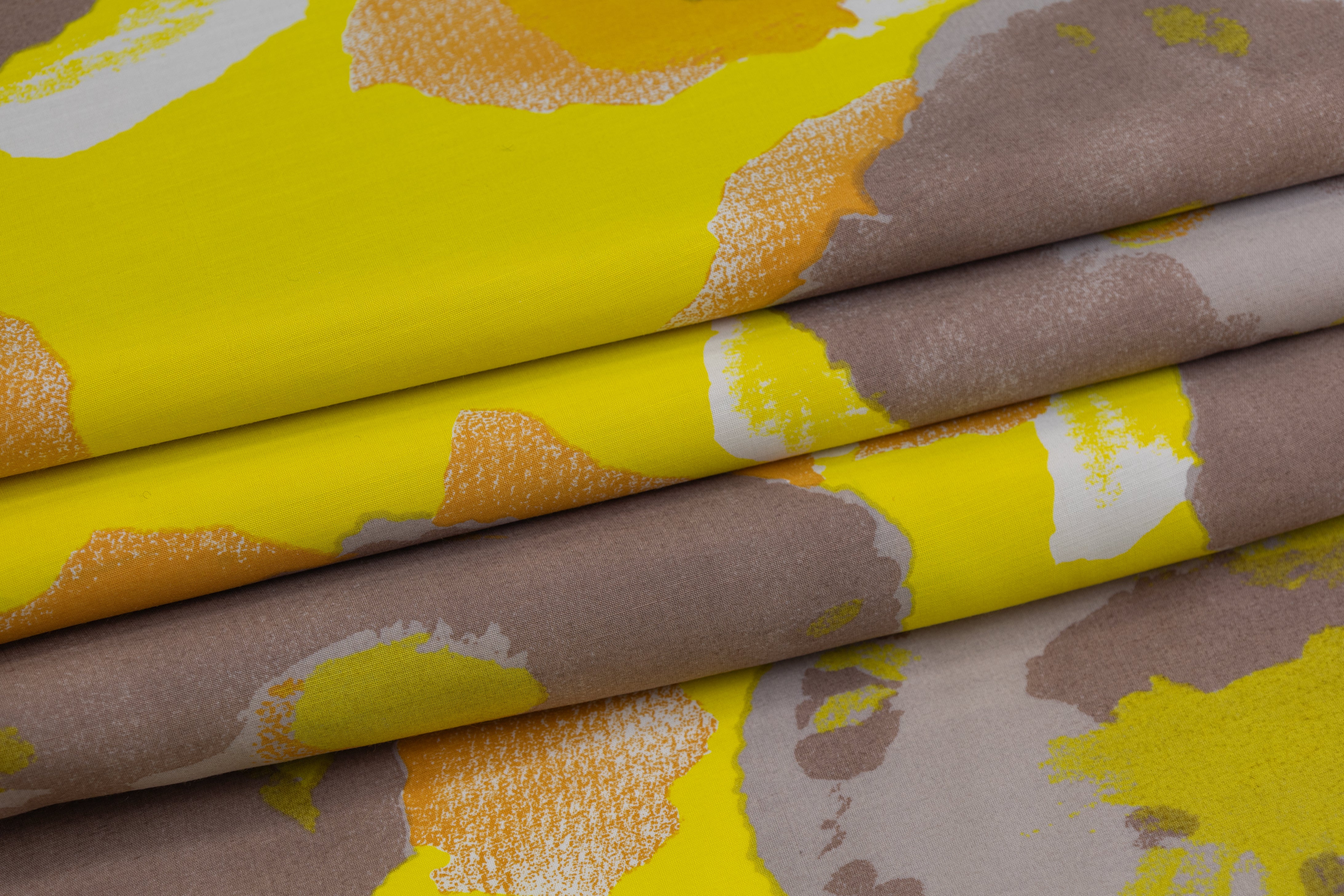 Abstract Printed Italian Viscose - Yellow
