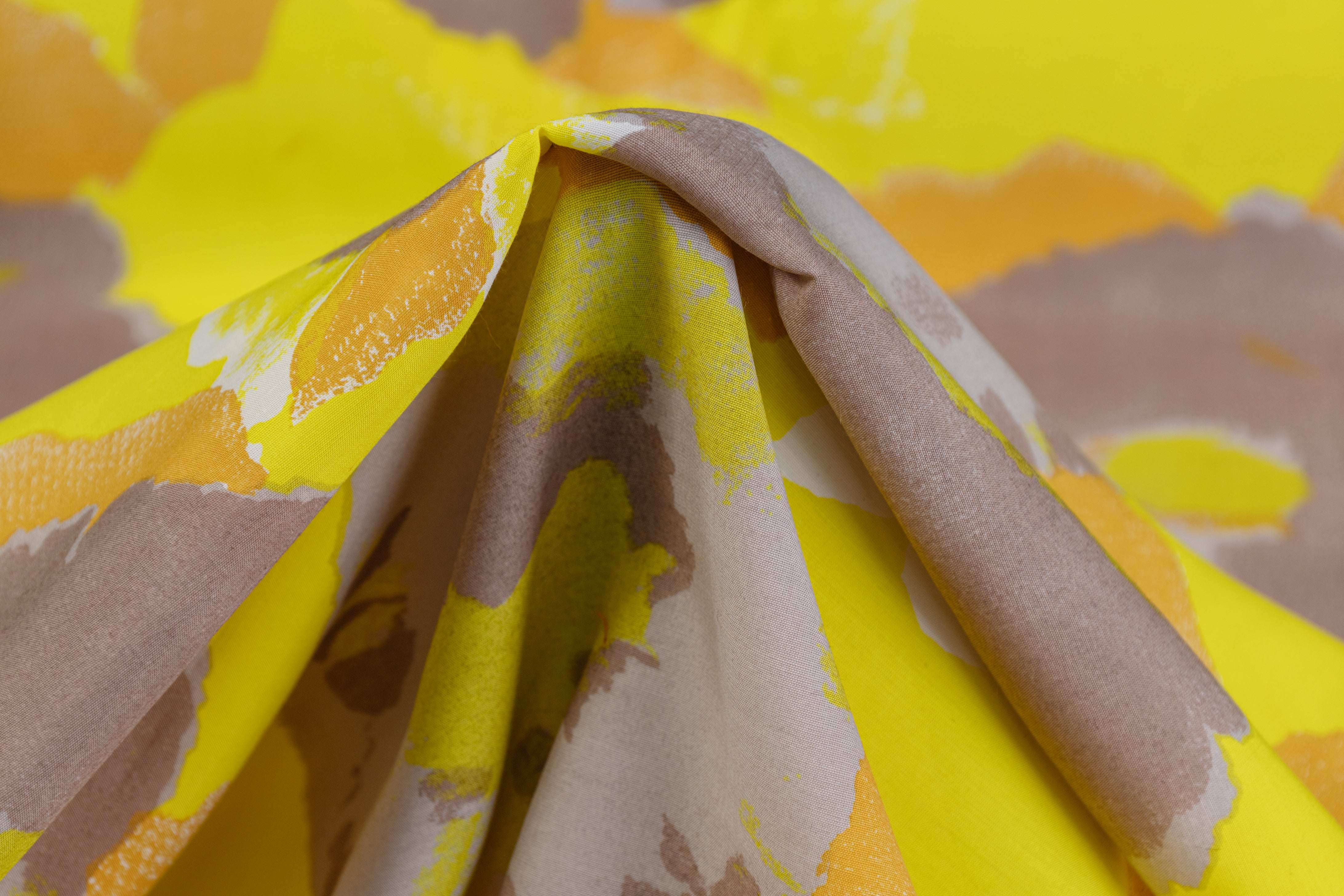 Abstract Printed Italian Viscose - Yellow