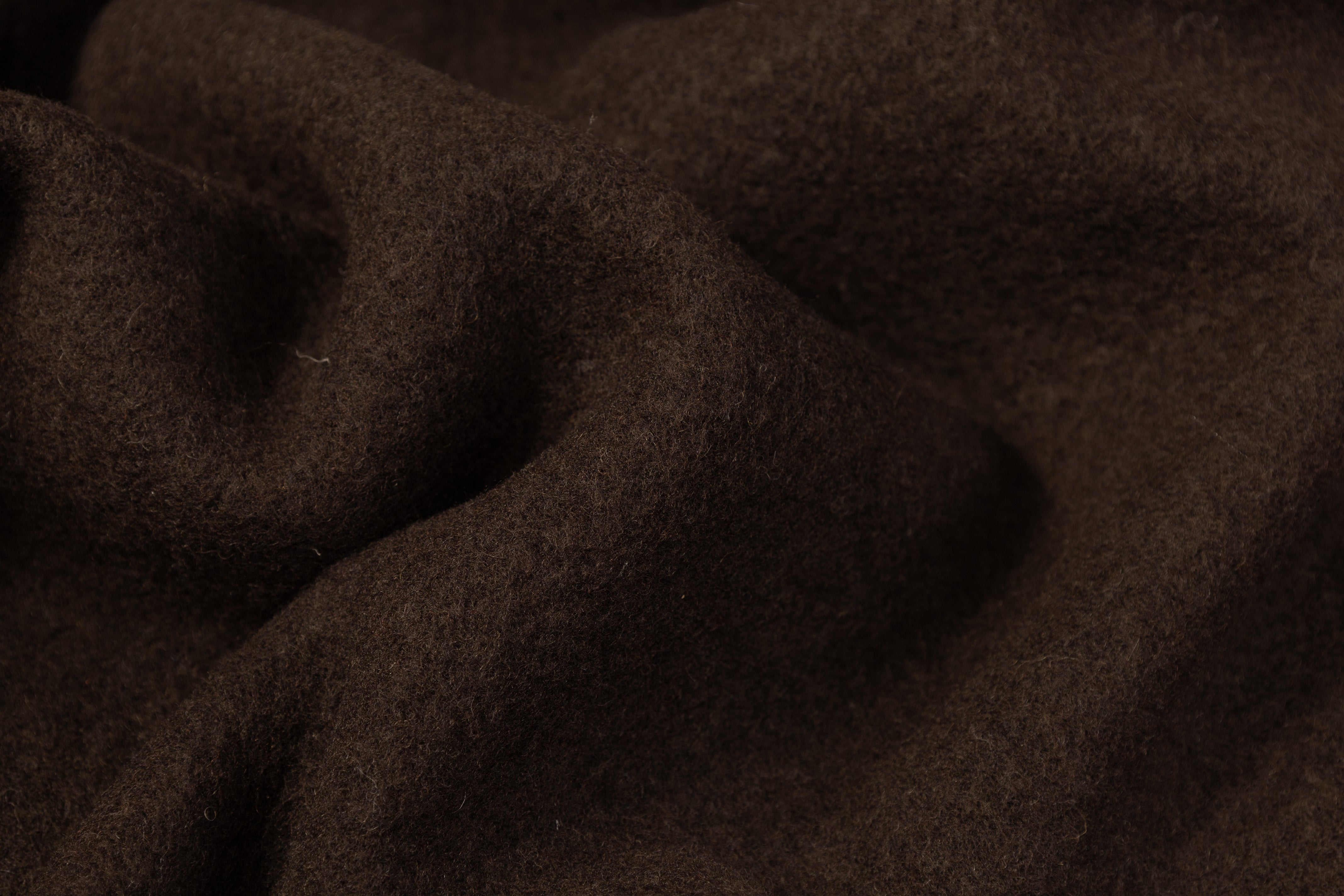 Double-Faced Plaid Boiled Wool - Brown