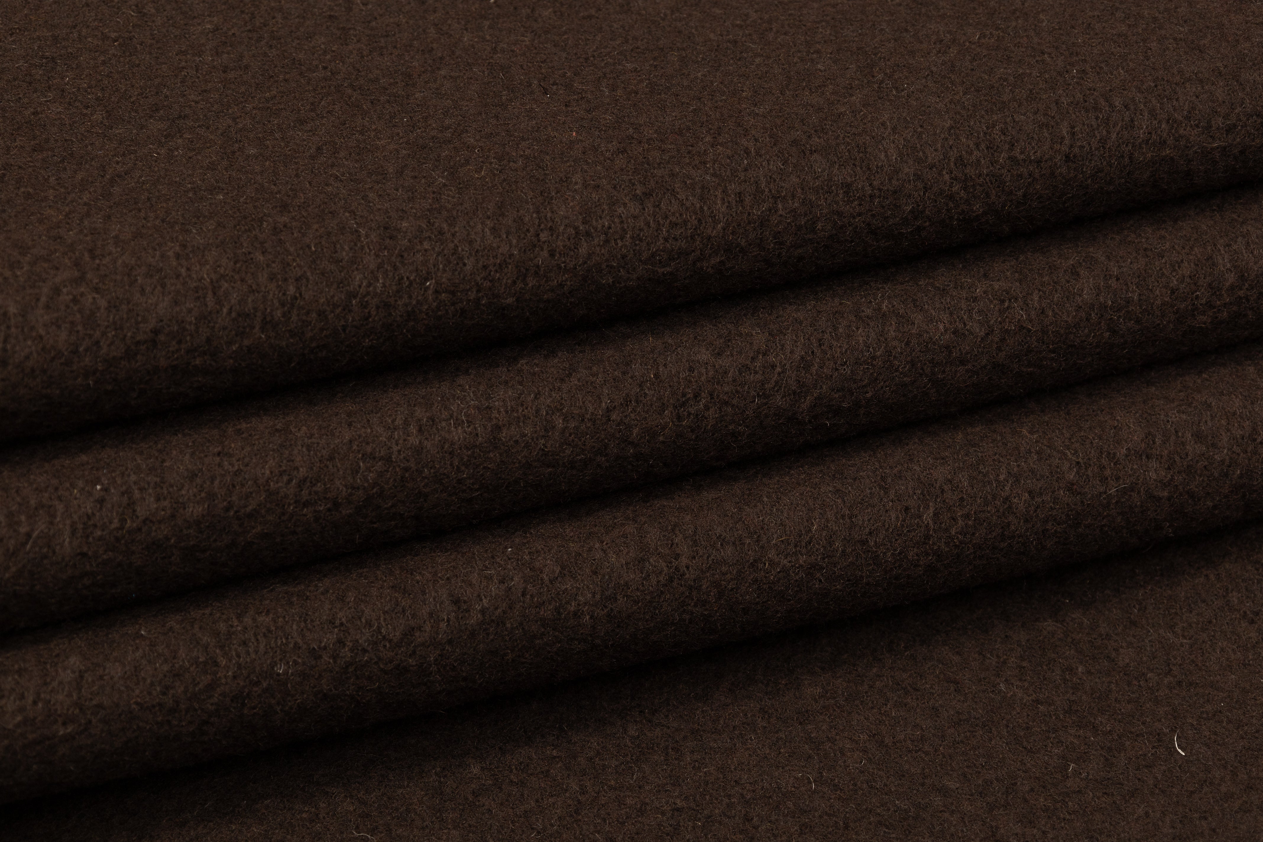 Double-Faced Plaid Boiled Wool - Brown