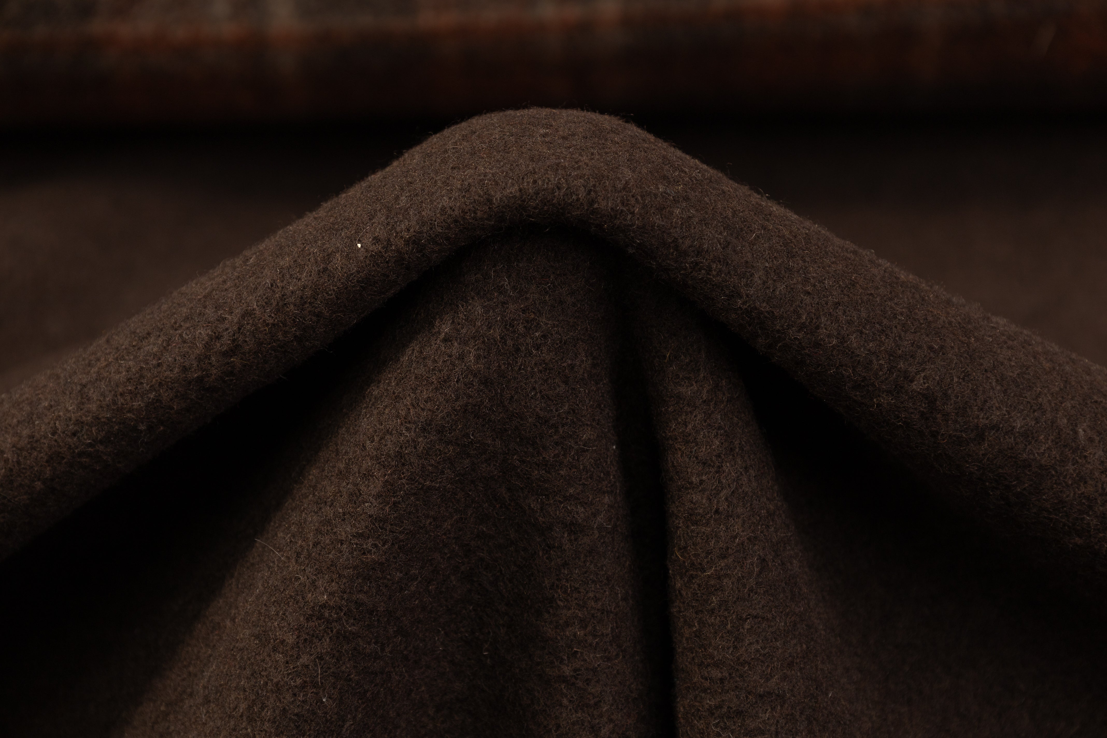 Double-Faced Plaid Boiled Wool - Brown