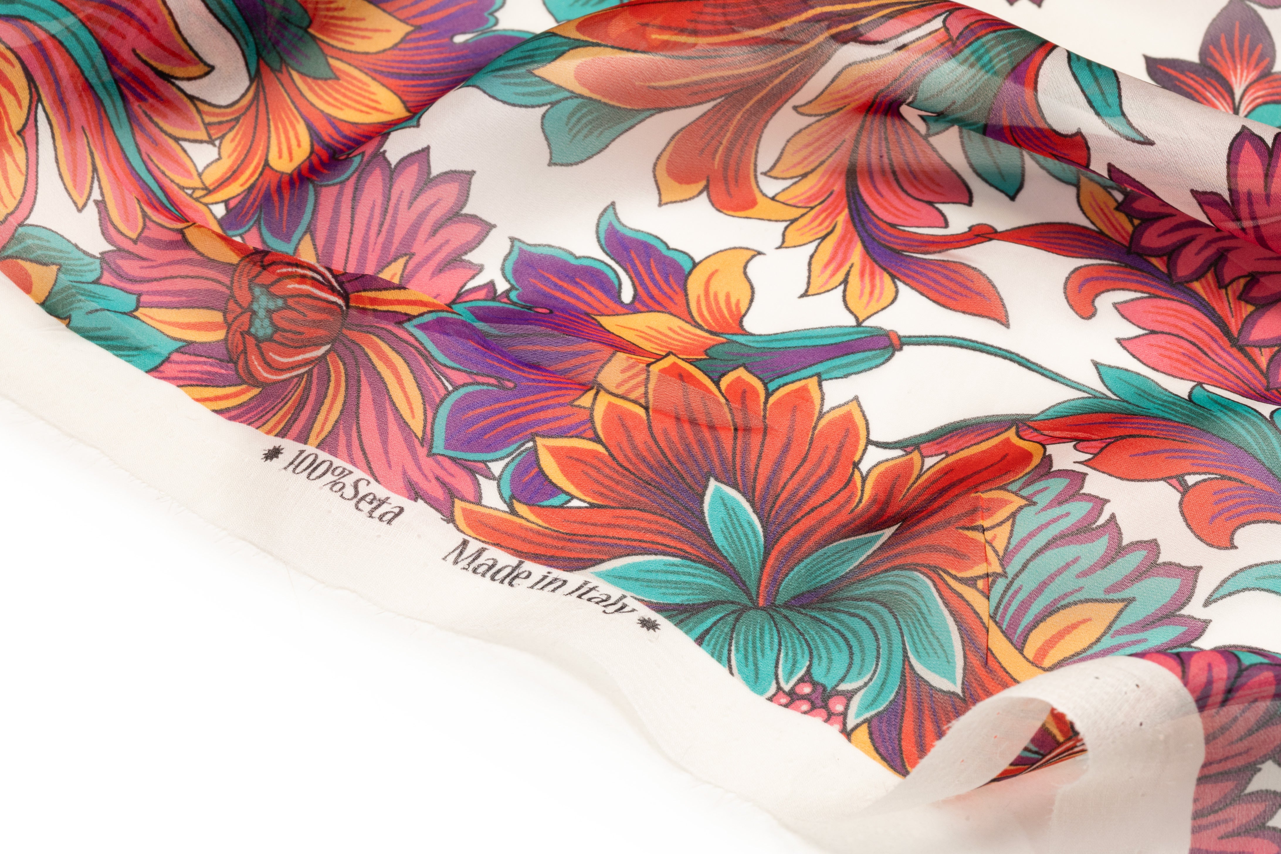 Floral Italian Silk Chiffon - Multicolor