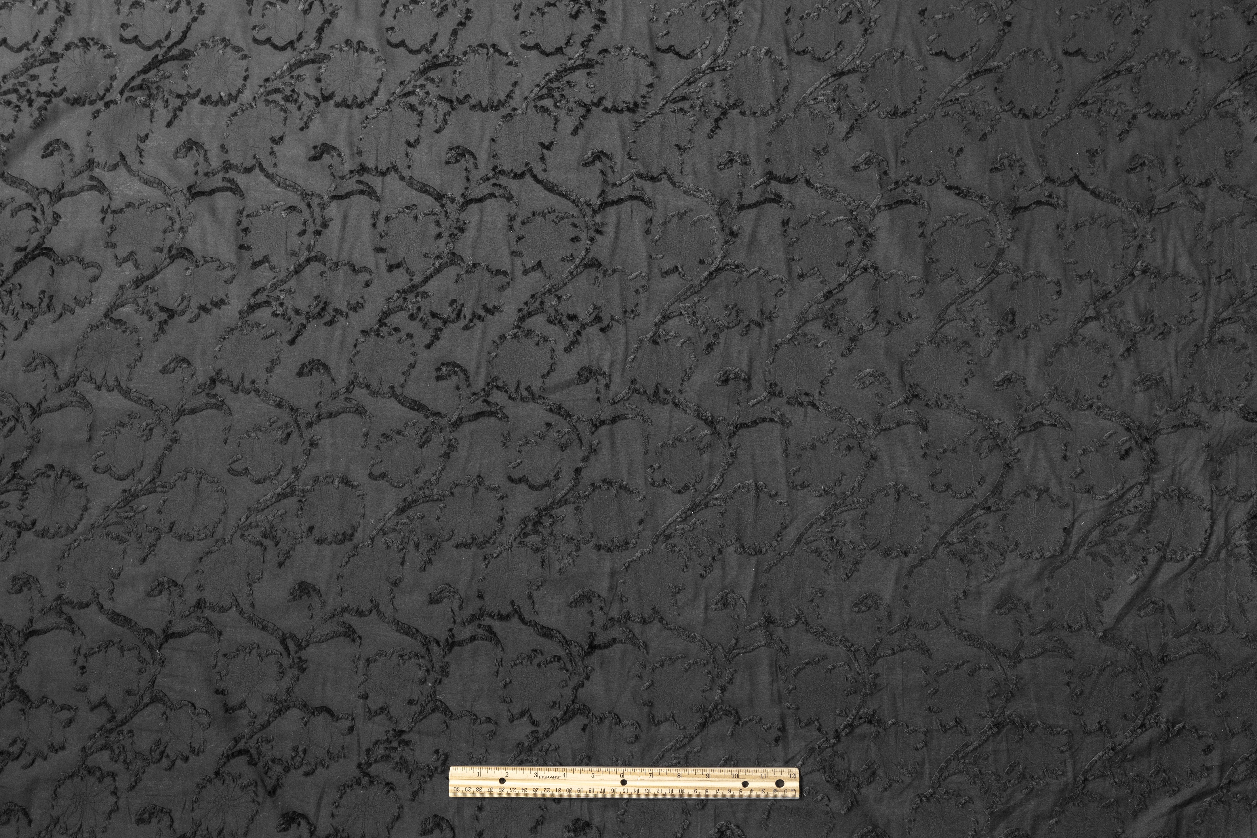 Floral Cotton Fil Coupé - Black