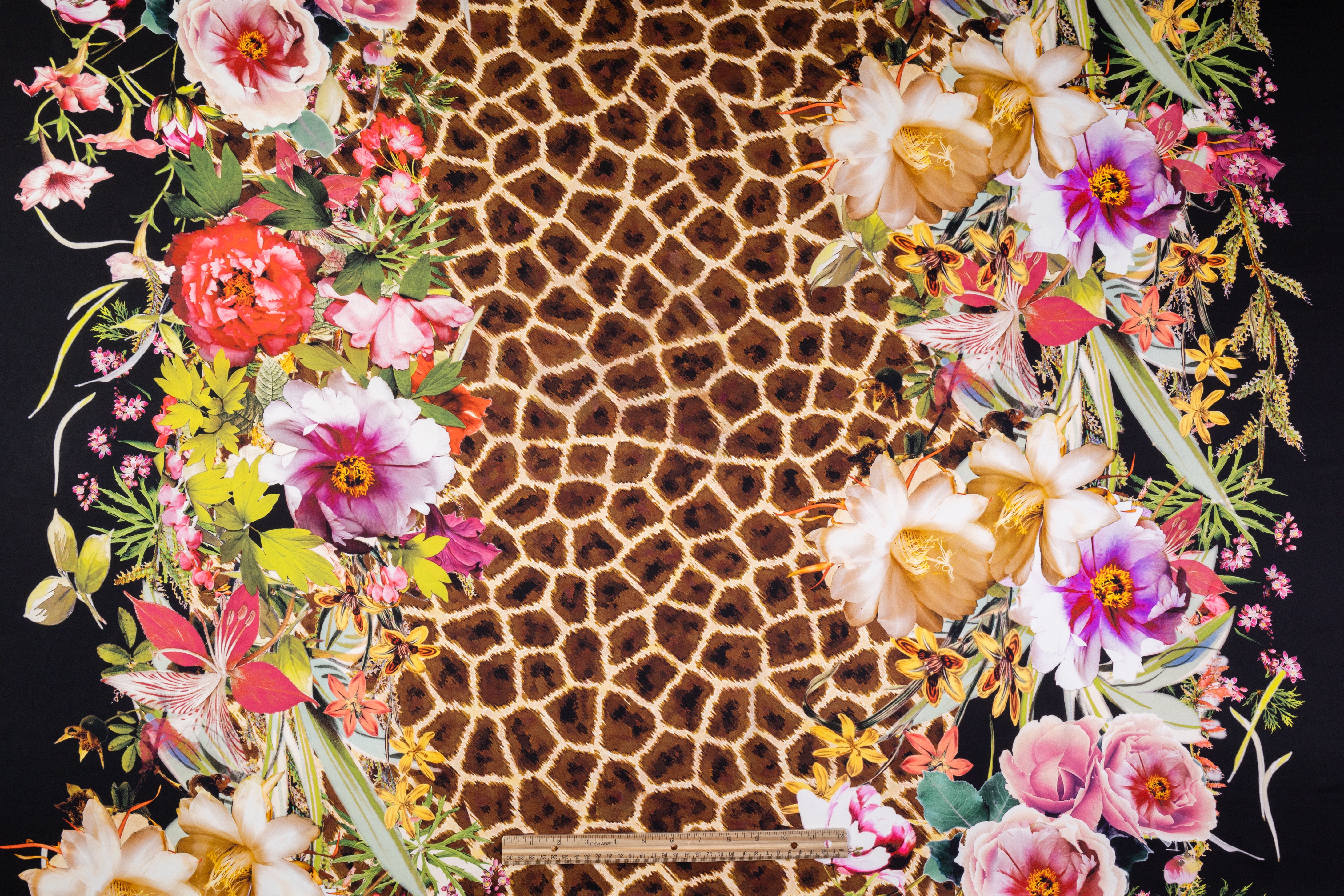 Border Print Italian Silk Charmeuse - Multicolor