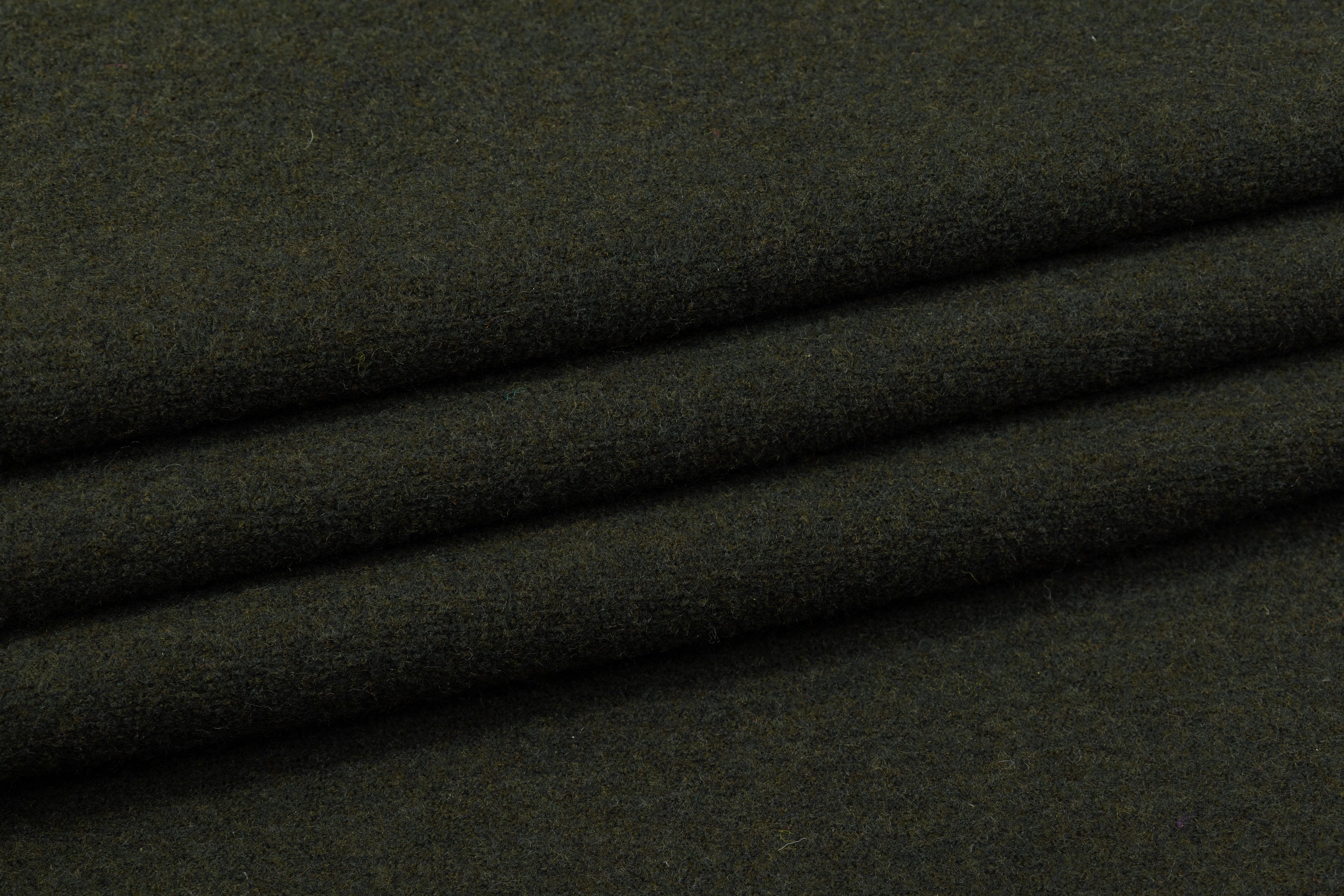 Boiled Wool Coating - Dark Green