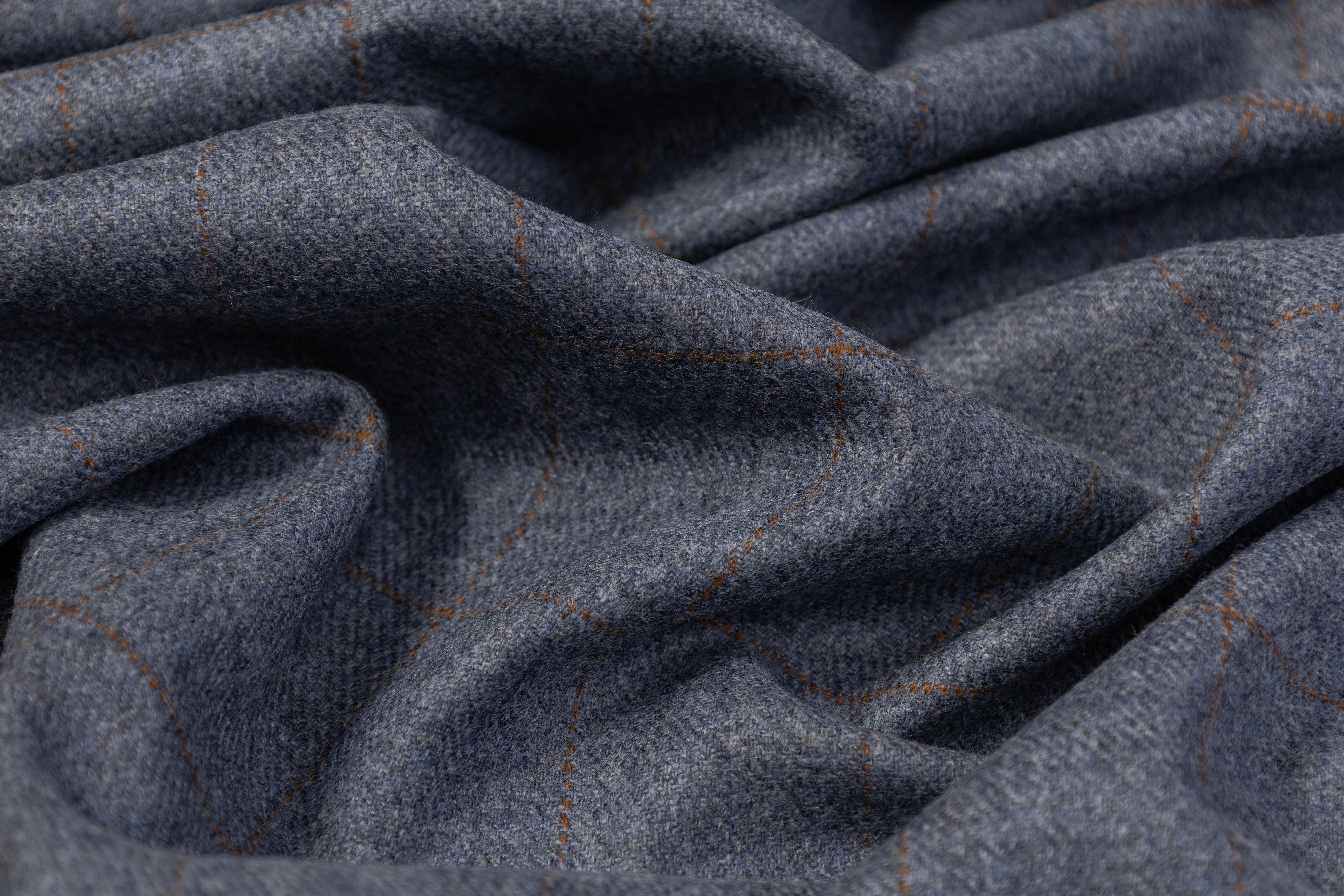 Ermenegildo Zegna - Windowpane Italian Wool Suiting - Blue Gray