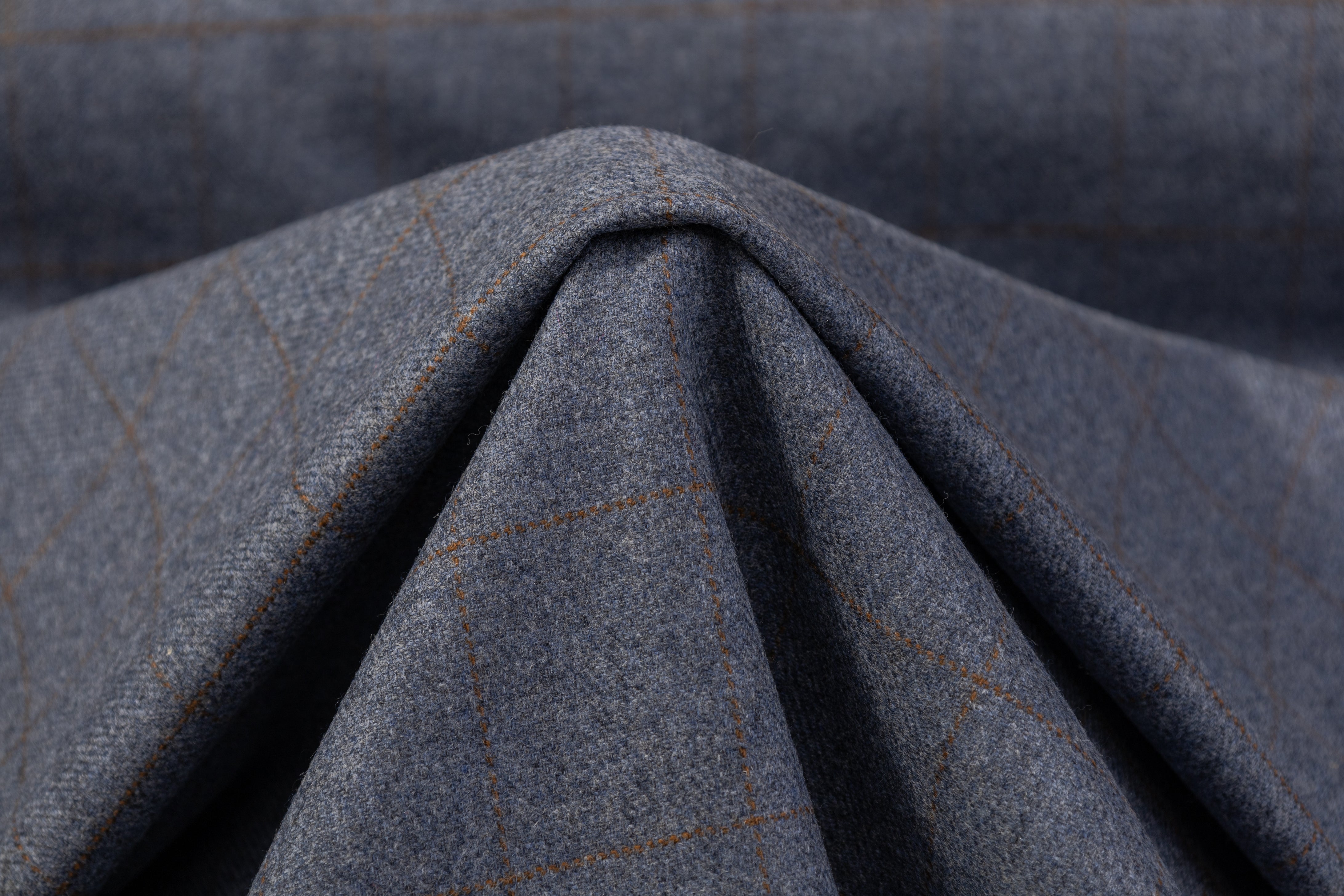 Ermenegildo Zegna - Windowpane Italian Wool Suiting - Blue Gray