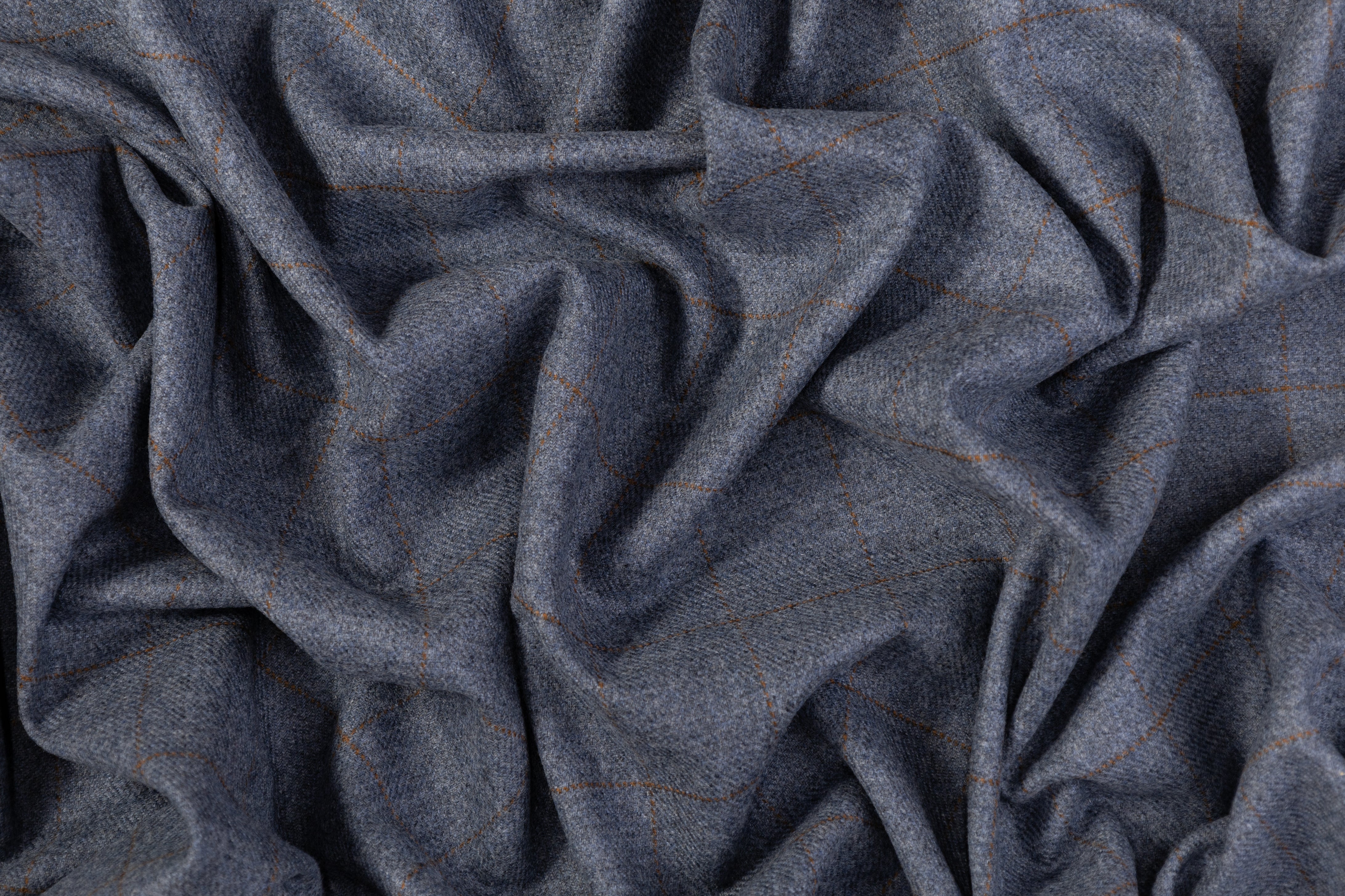 Ermenegildo Zegna - Windowpane Italian Wool Suiting - Blue Gray