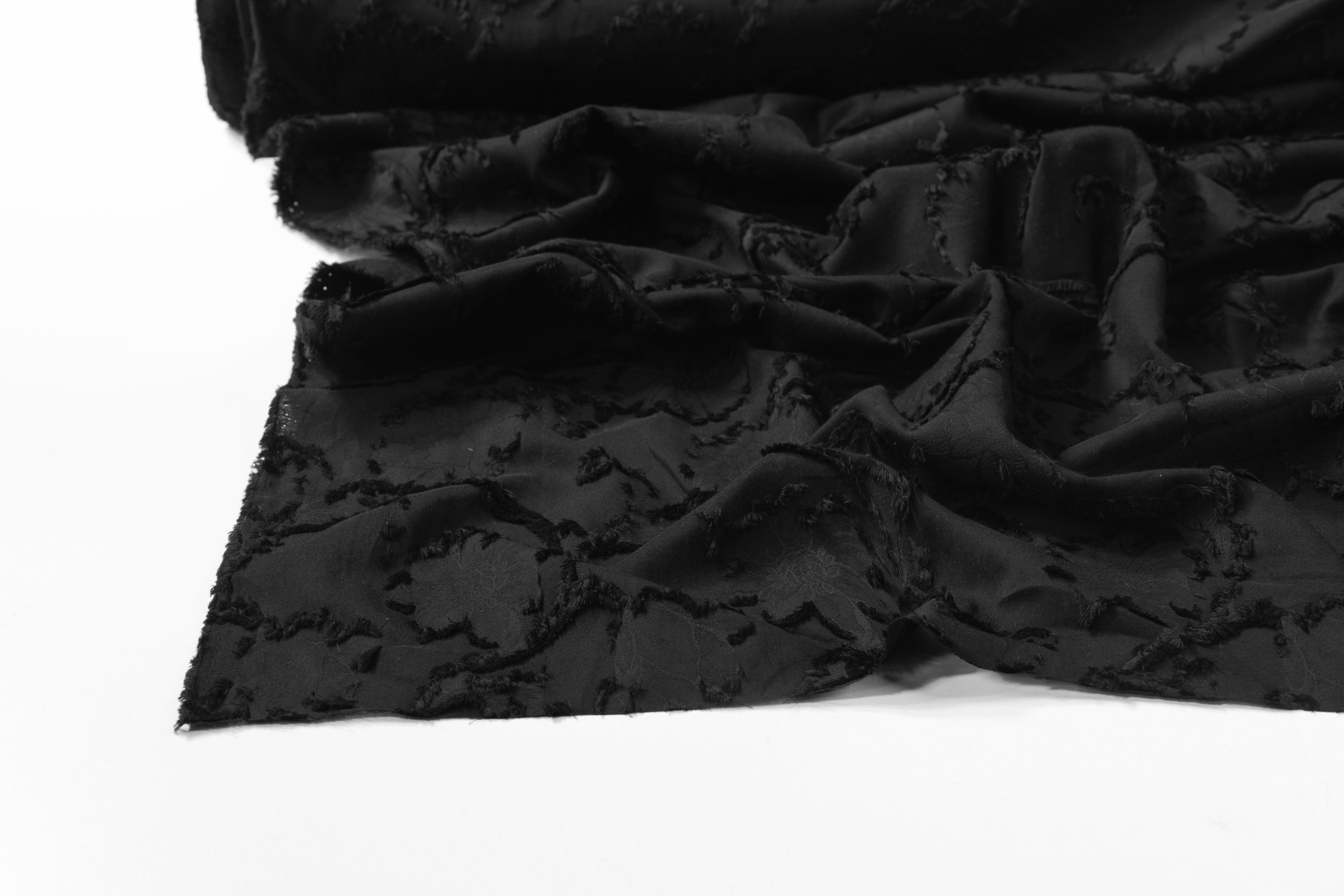 Floral Cotton Fil Coupé - Black