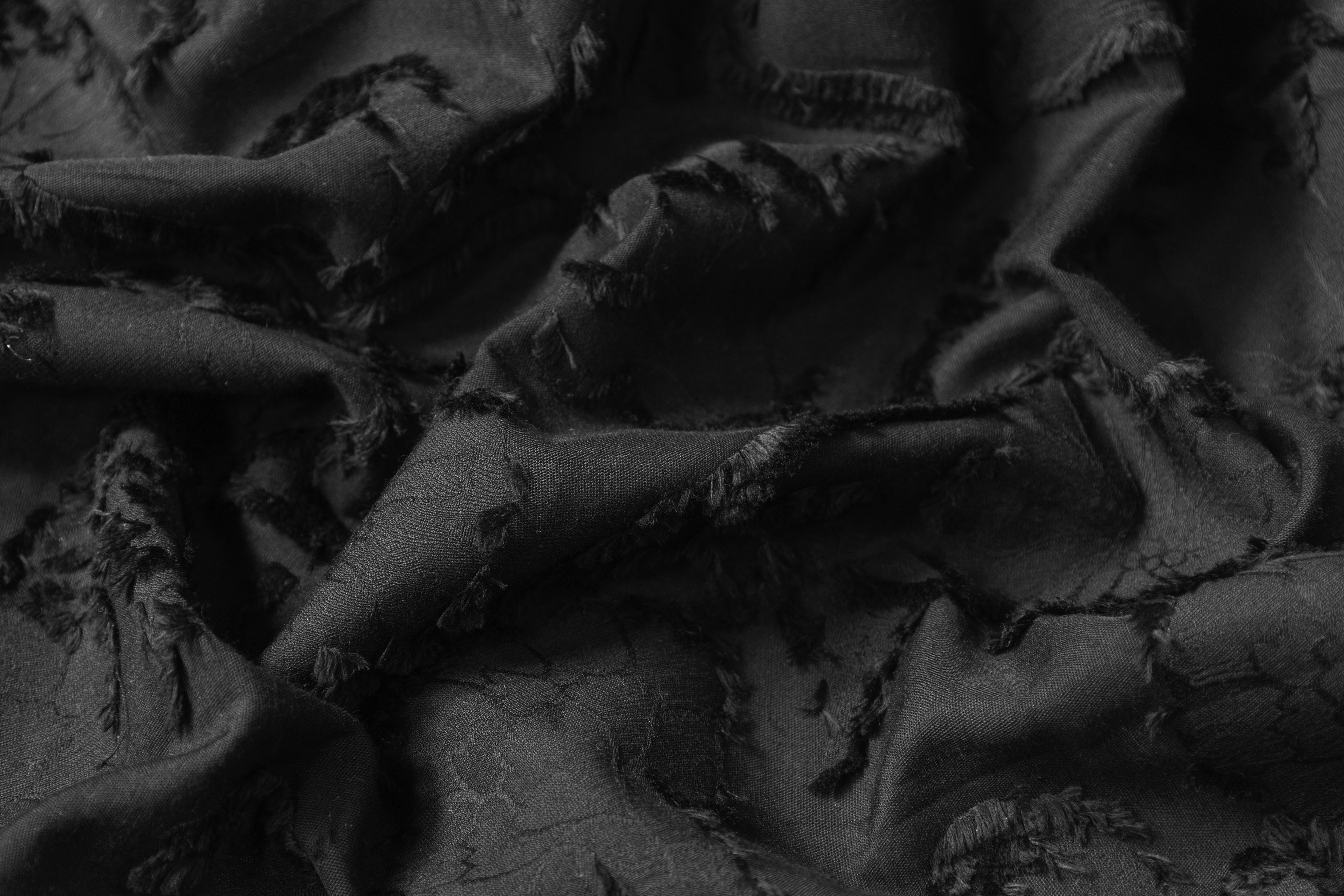 Floral Cotton Fil Coupé - Black