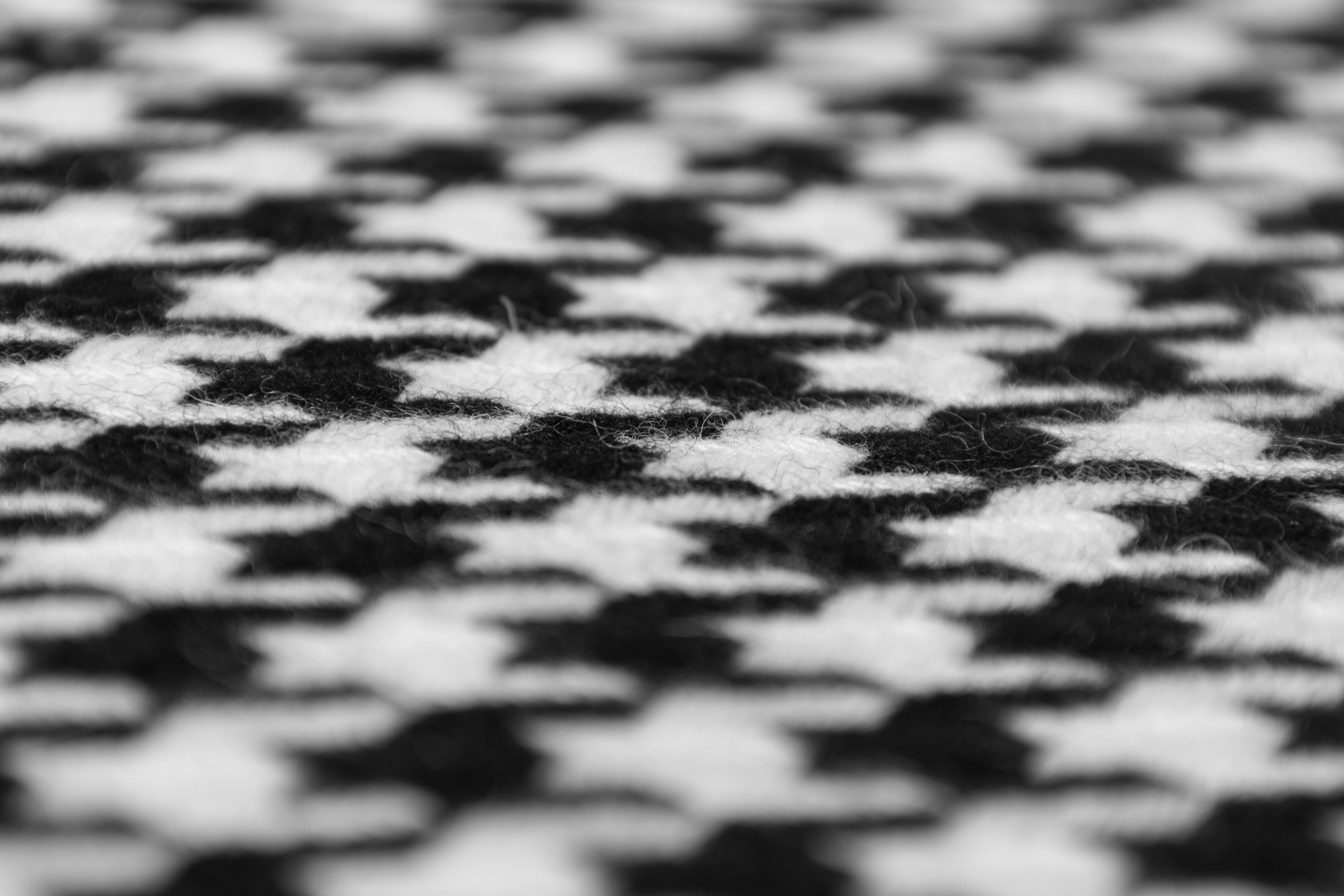 Houndstooth Italian Wool Nylon Coating - Black / White