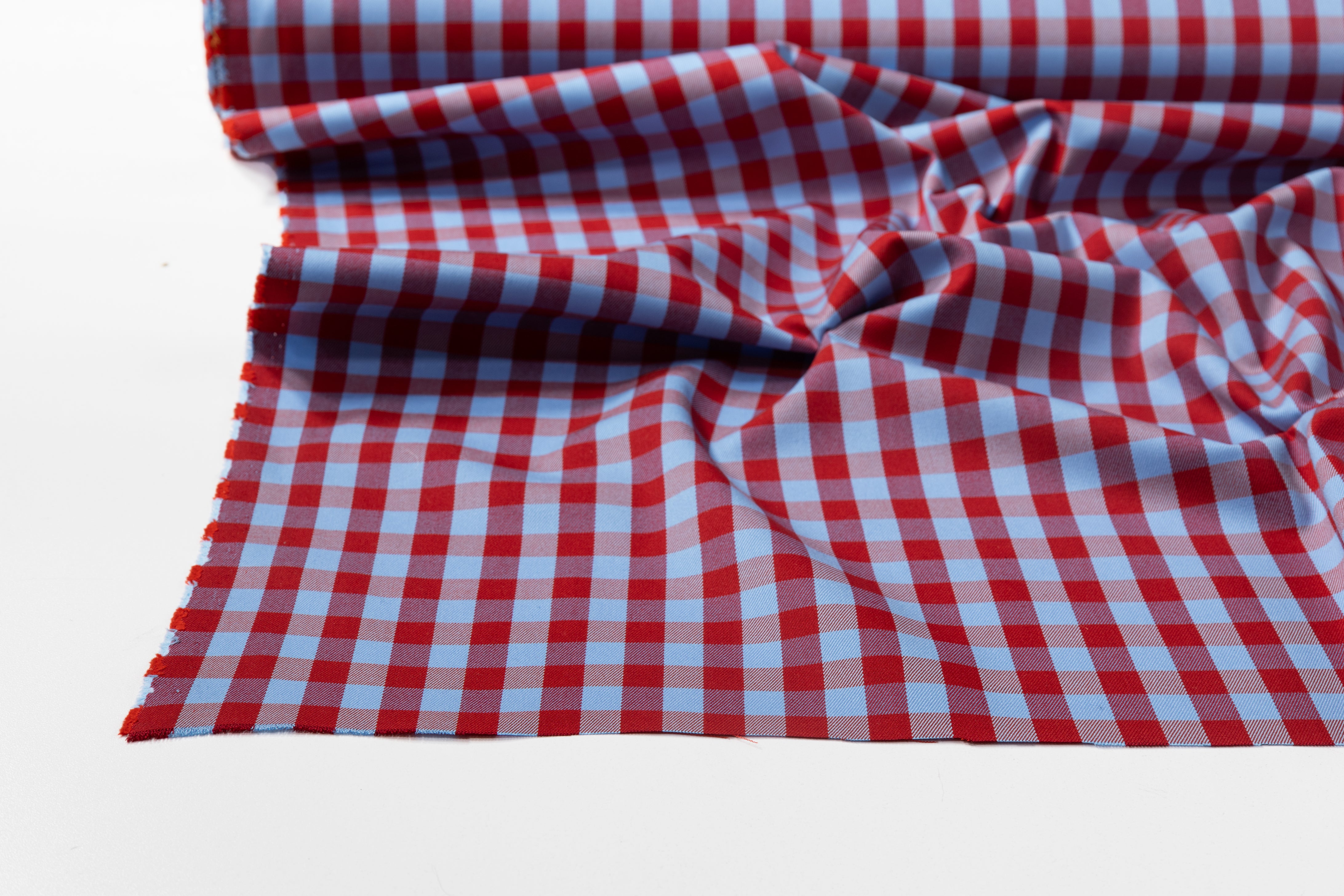 Checked Cotton Twill - Blue / Red