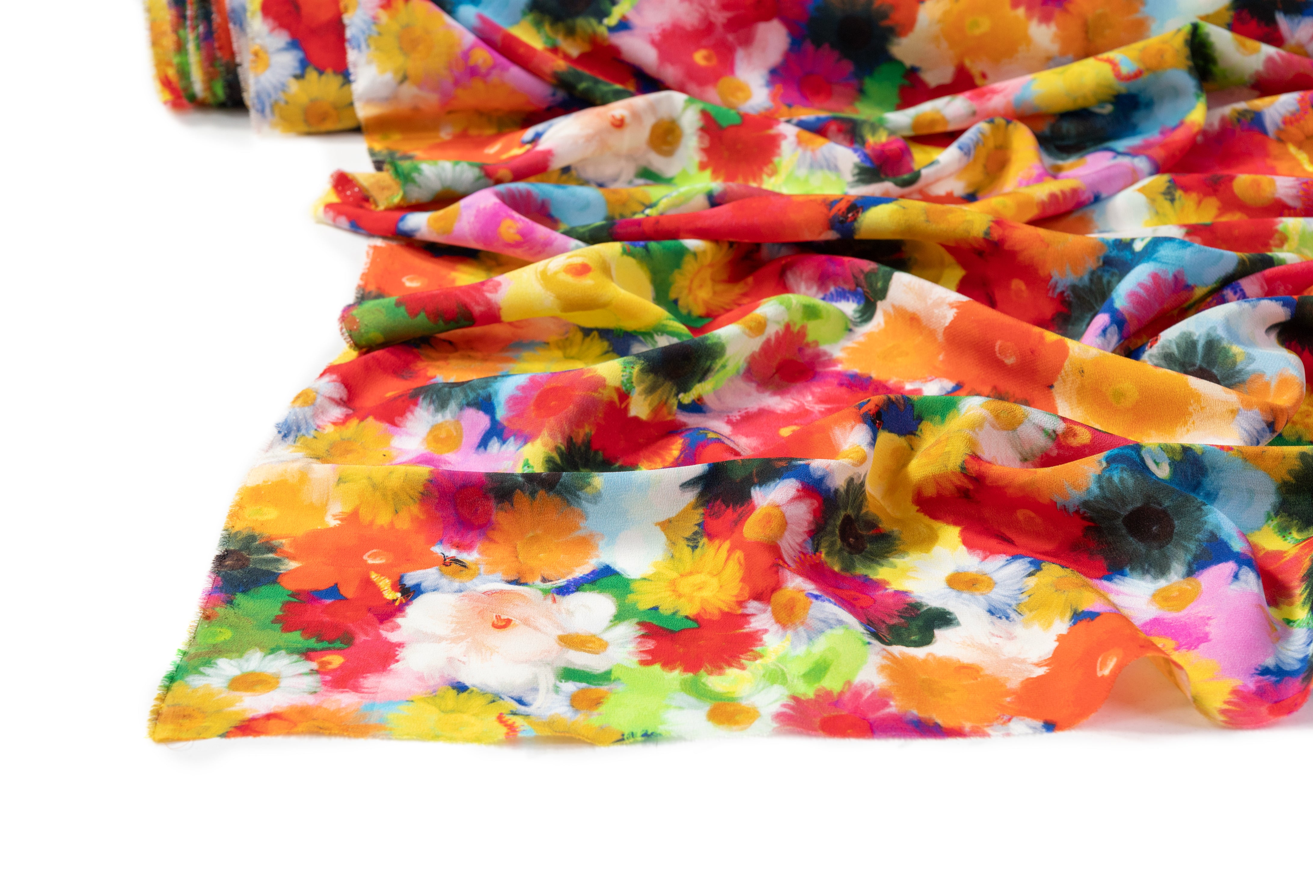 Floral Silk Crepe de Chine - Multicolor