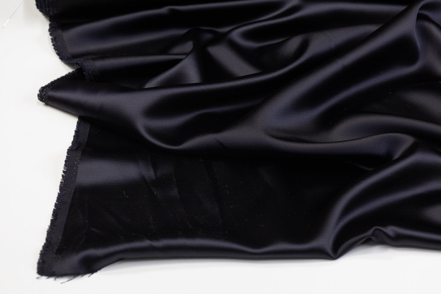 Italian Viscose Acetate Satin - Midnight Navy