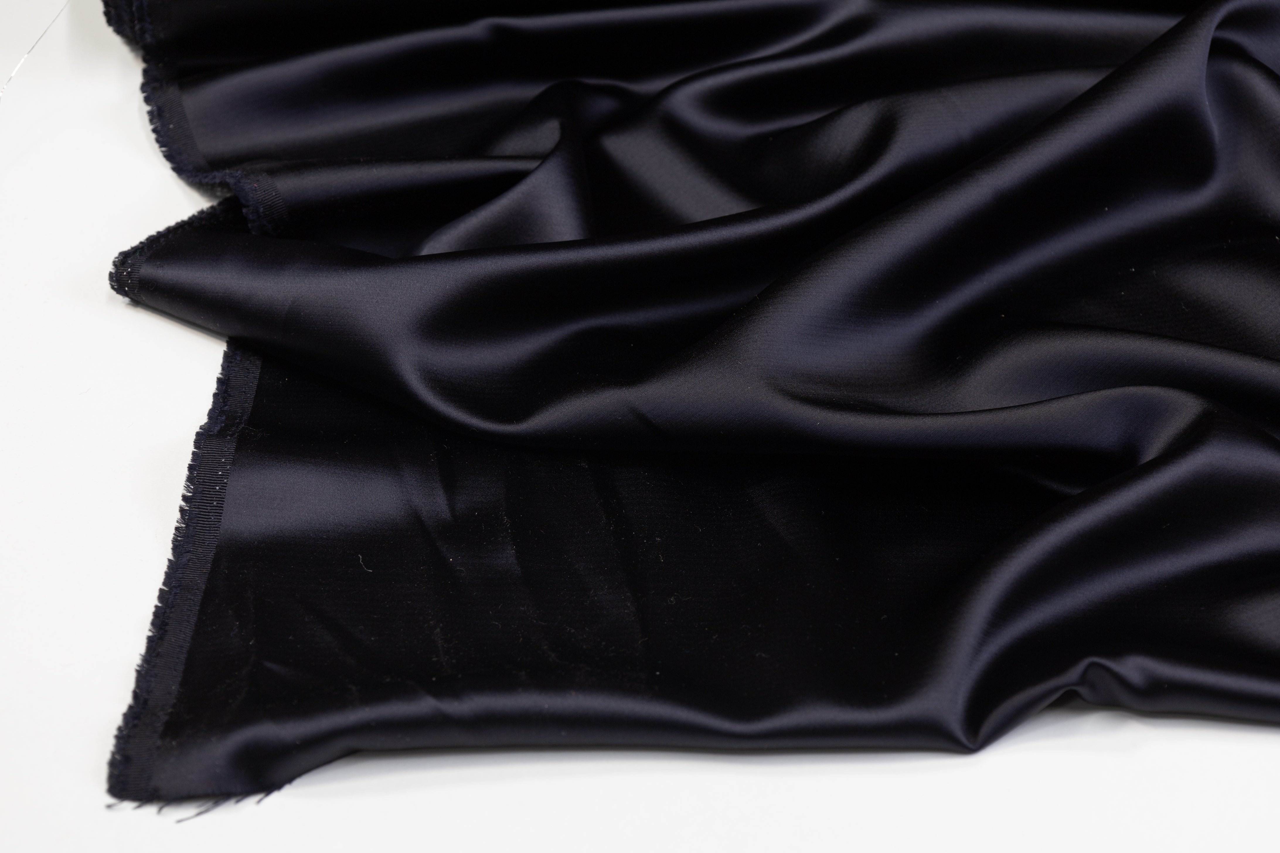 Luxe Italian Satin - Midnight Navy