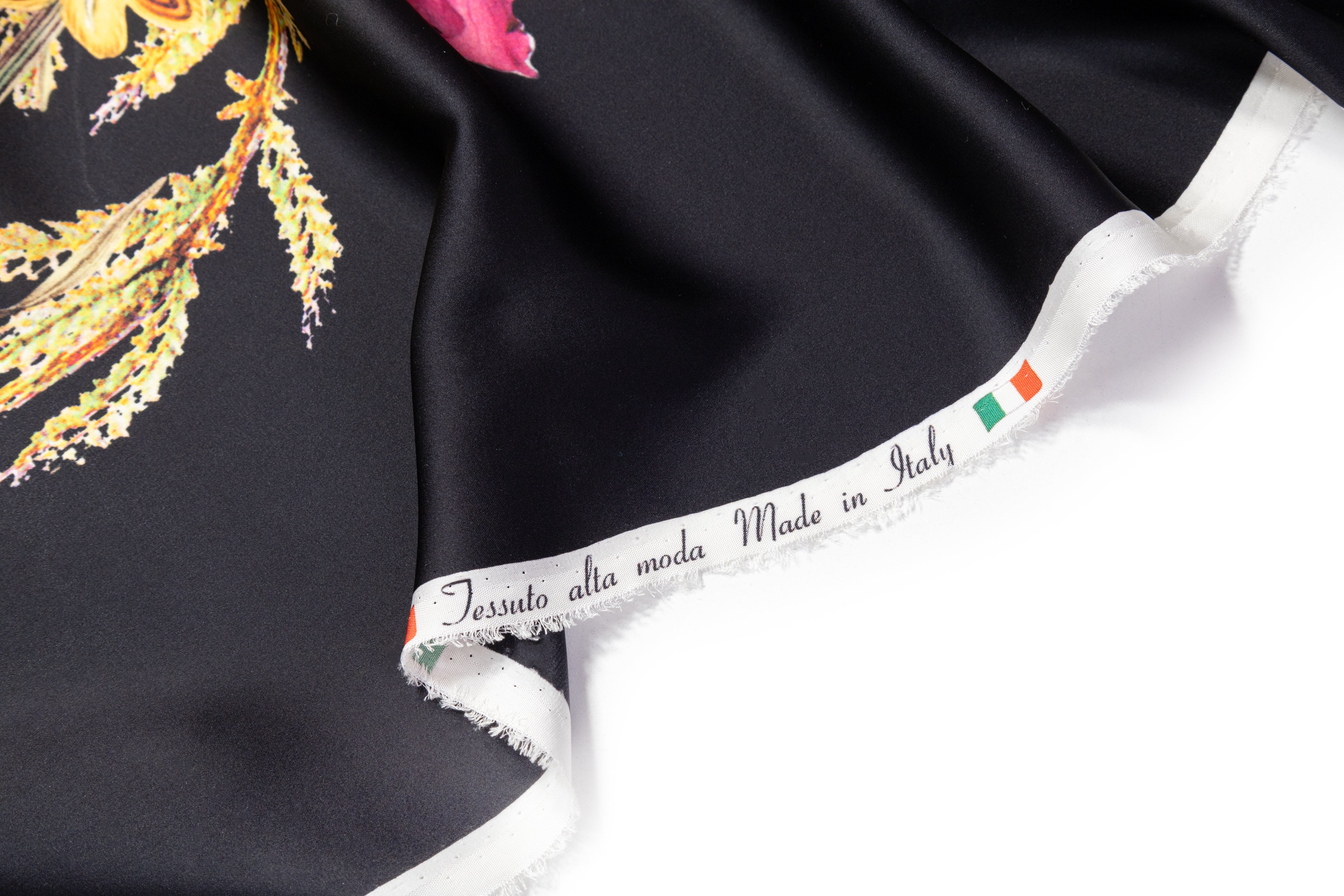 Border Print Italian Silk Charmeuse - Multicolor