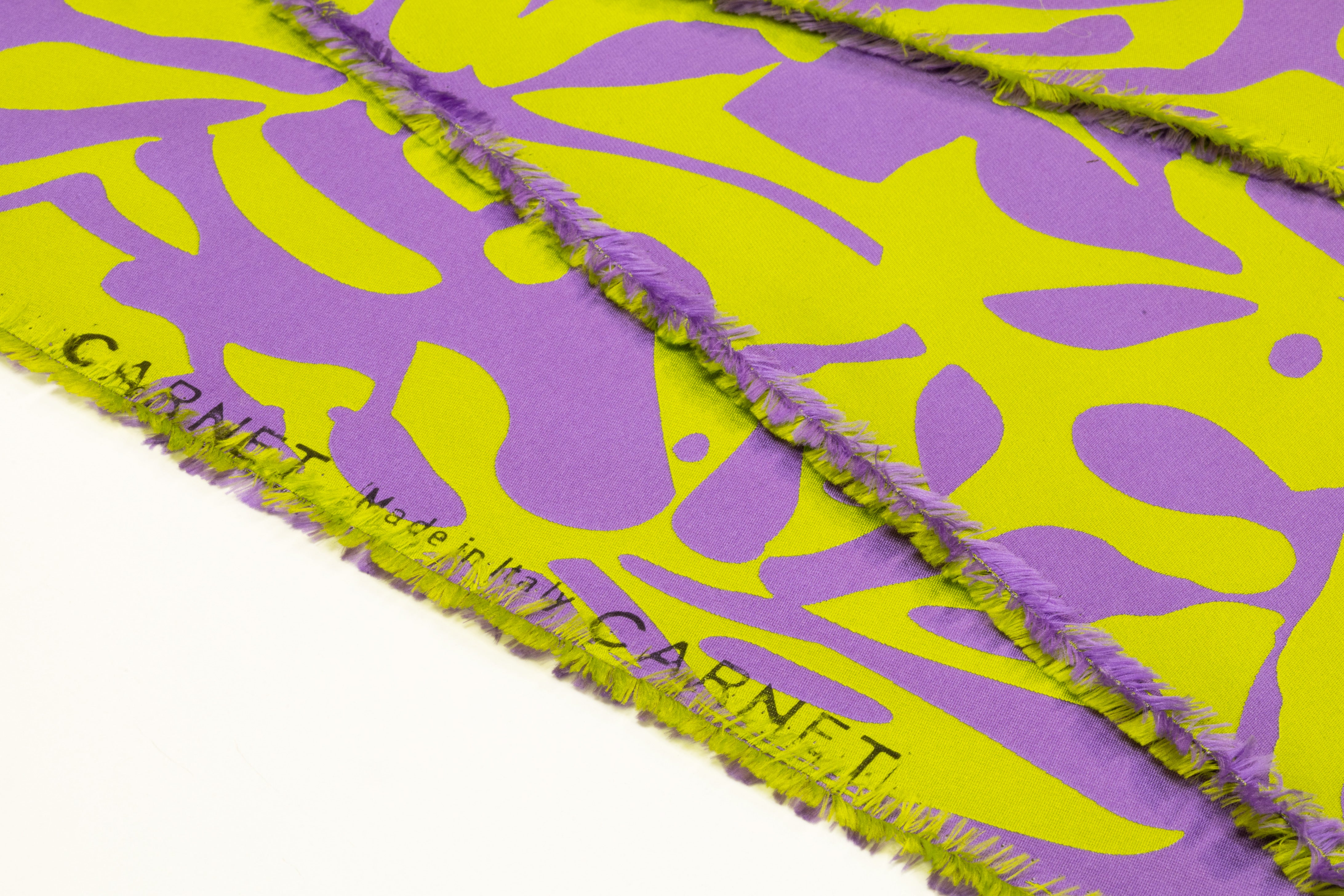 Carnet - Floral Double Faced Italian Silk Blend Brocade - Green / Purple
