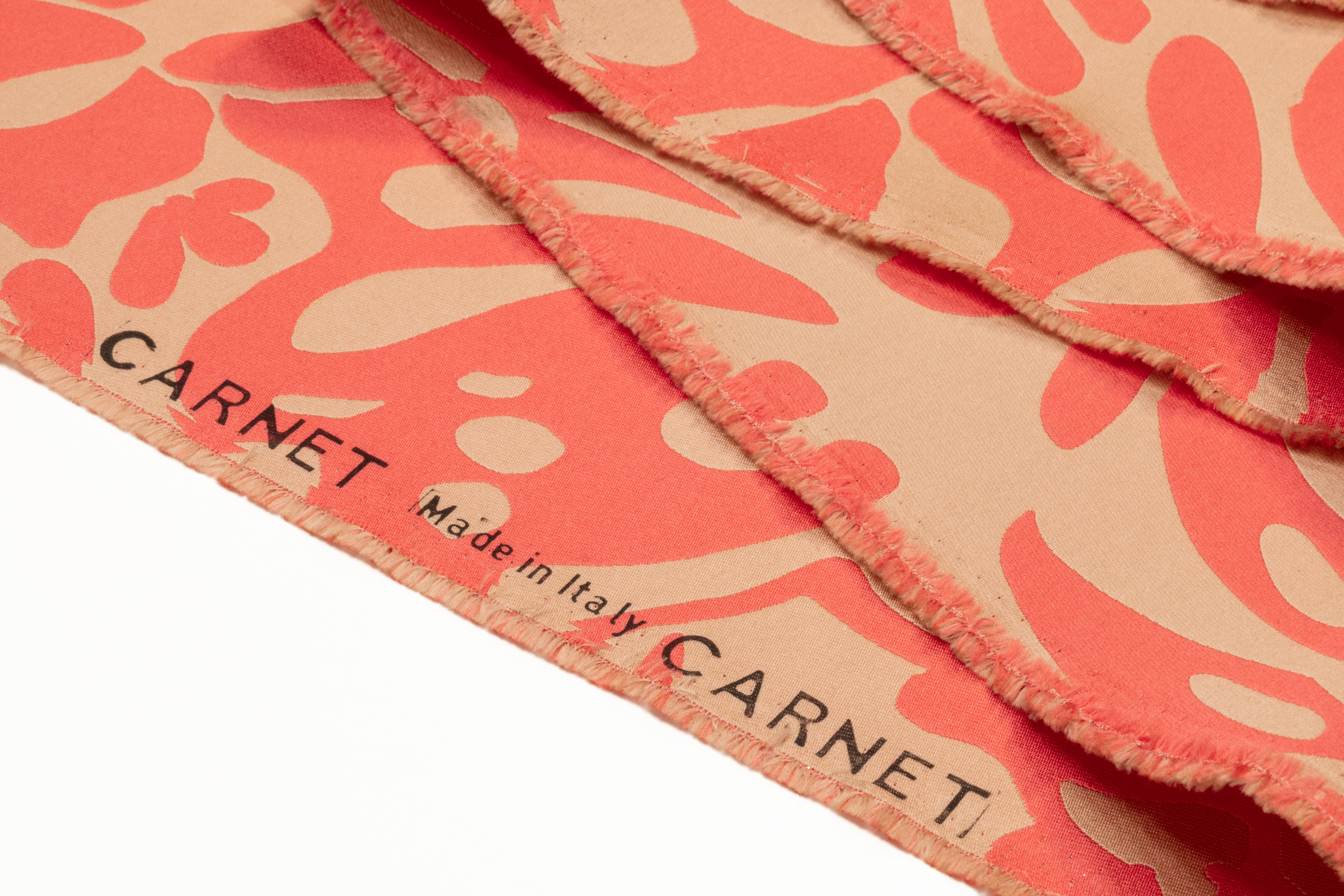 Carnet - Floral Double Faced Italian Silk Blend Brocade - Coral Pink / Beige