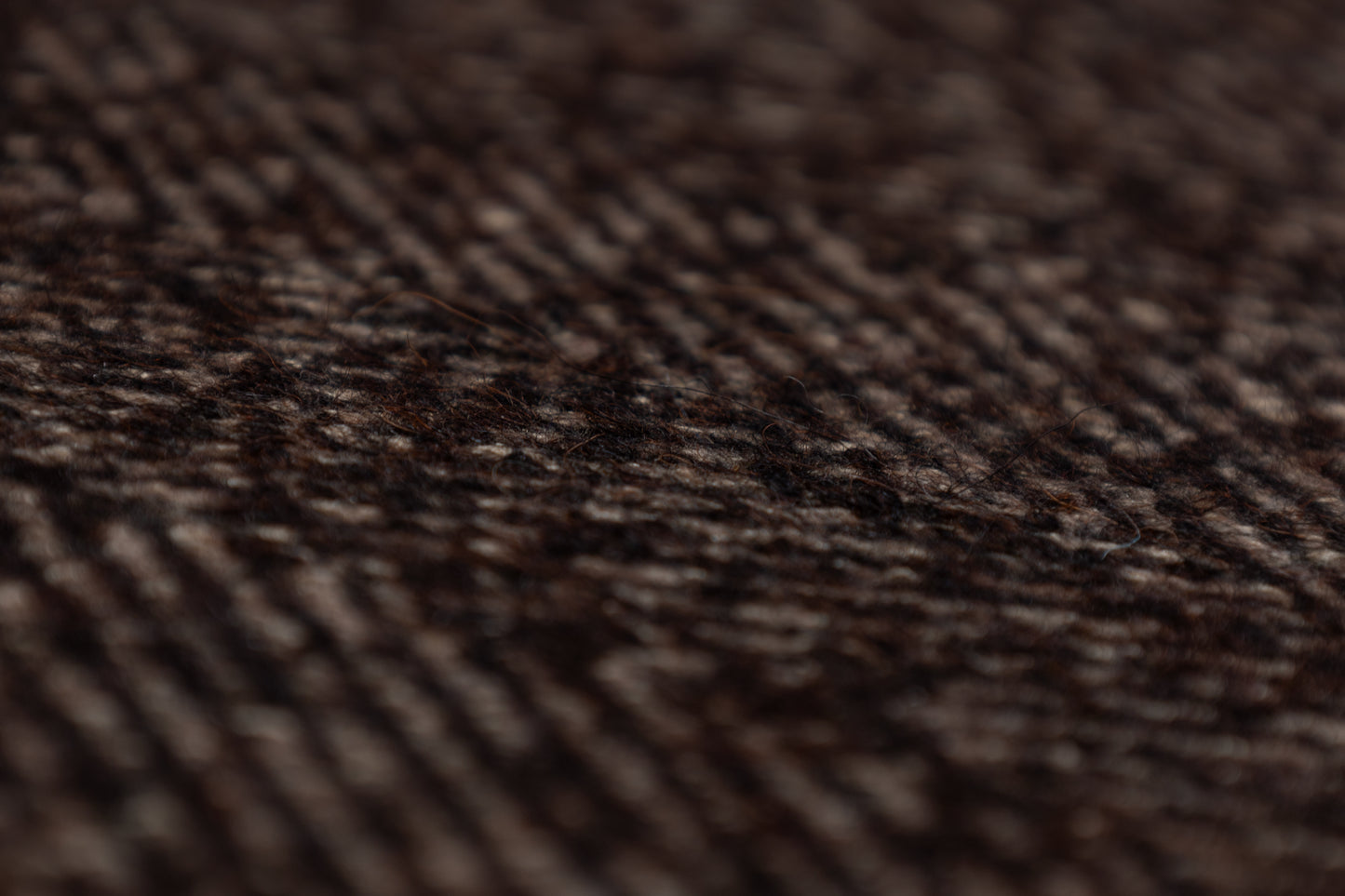 Herringbone Italian Wool Tweed Coating - Brown
