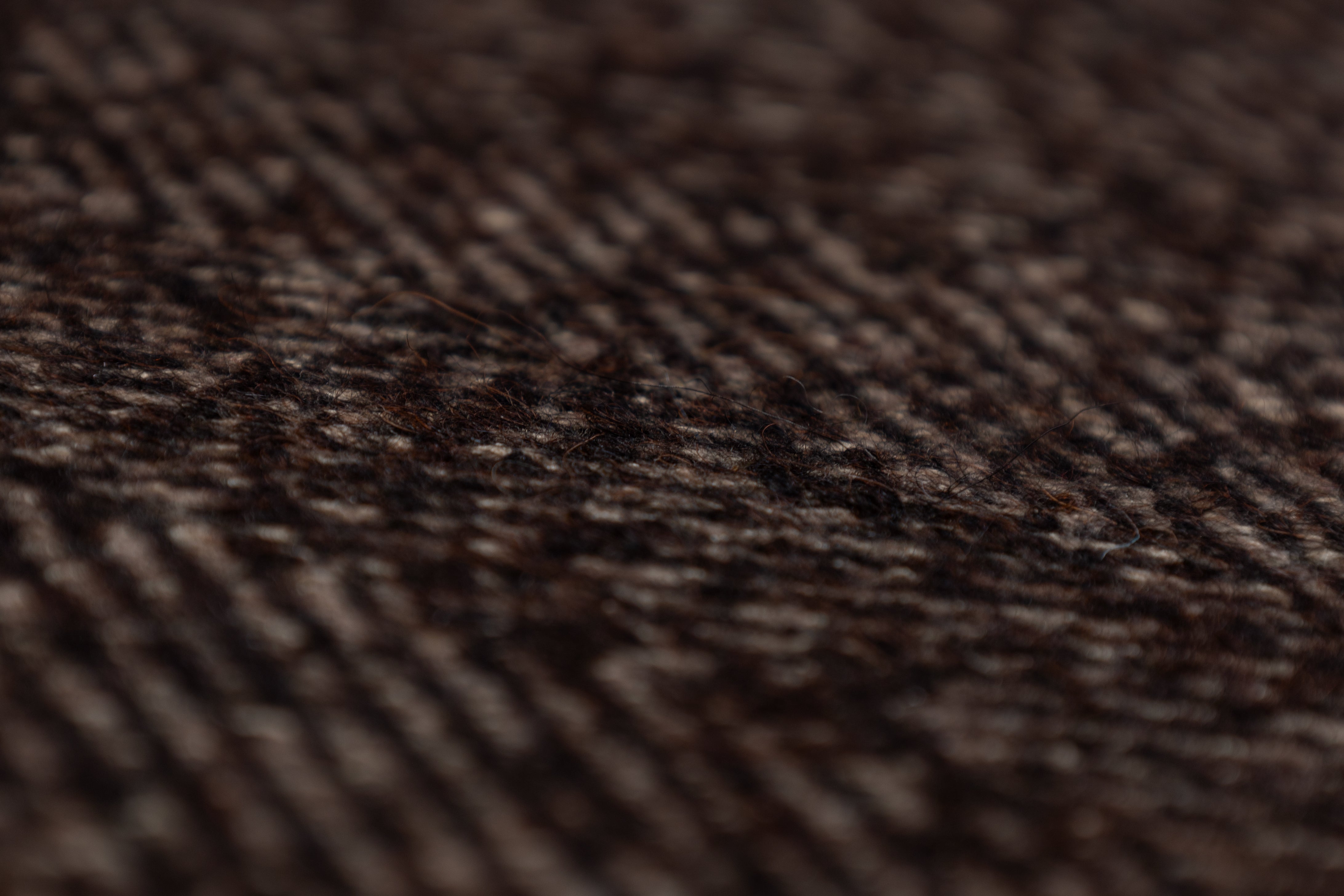 Herringbone Italian Wool Tweed Coating - Brown