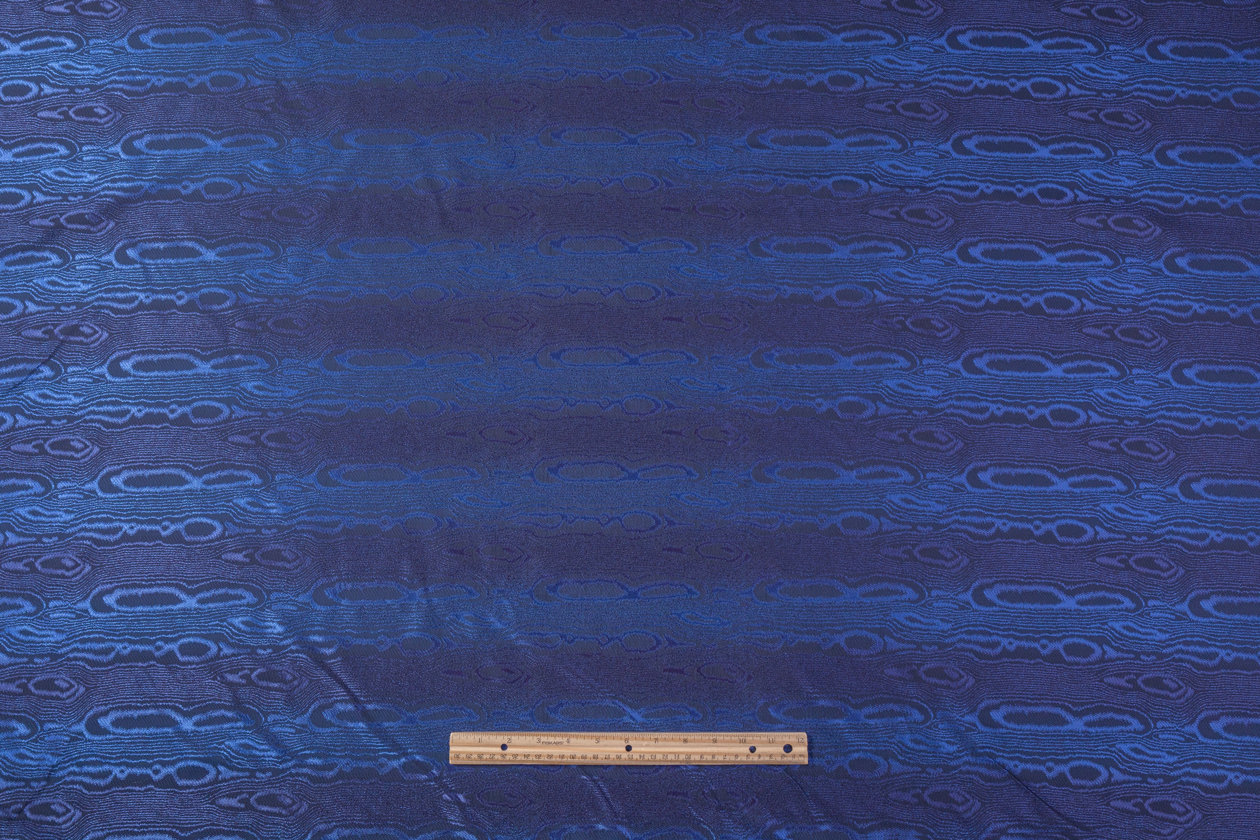 Italian Viscose Moiré Jacquard - Blue